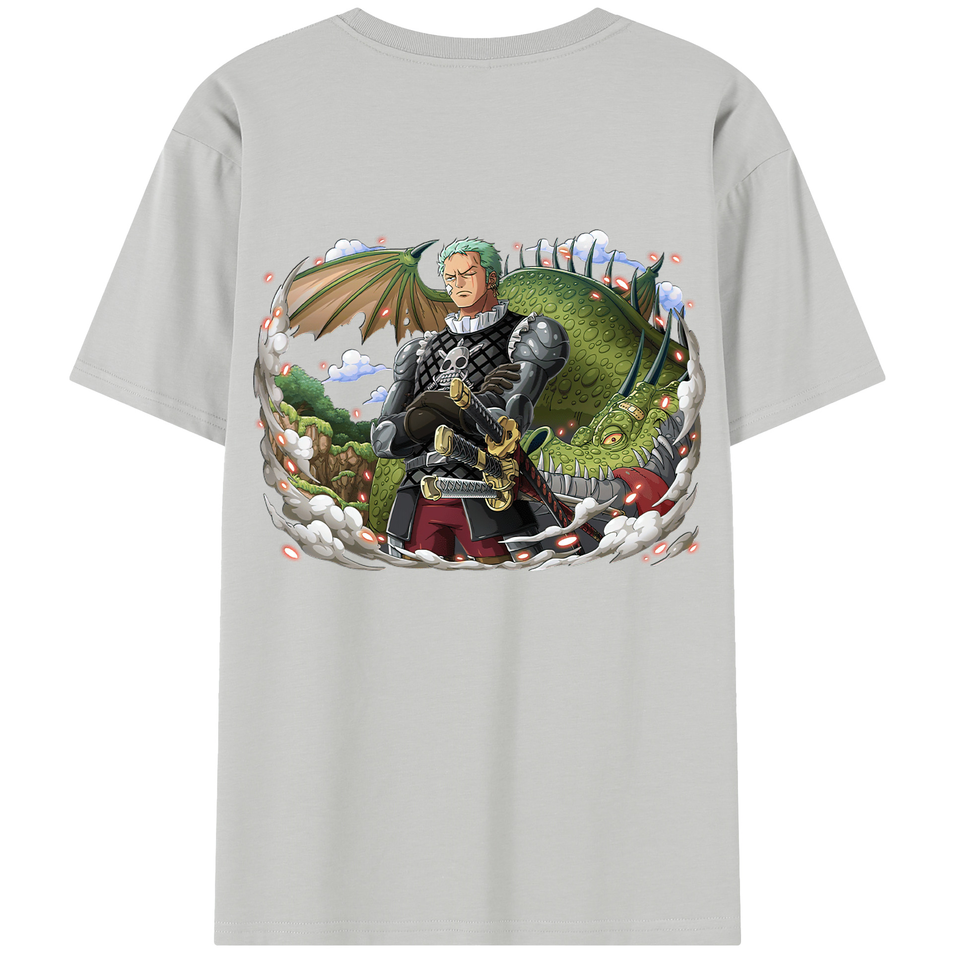 ワンピース ロロノア・ゾロ ONE PIECE Roronoa Zoro 綿100％半袖Tシャツ（背面プリント）