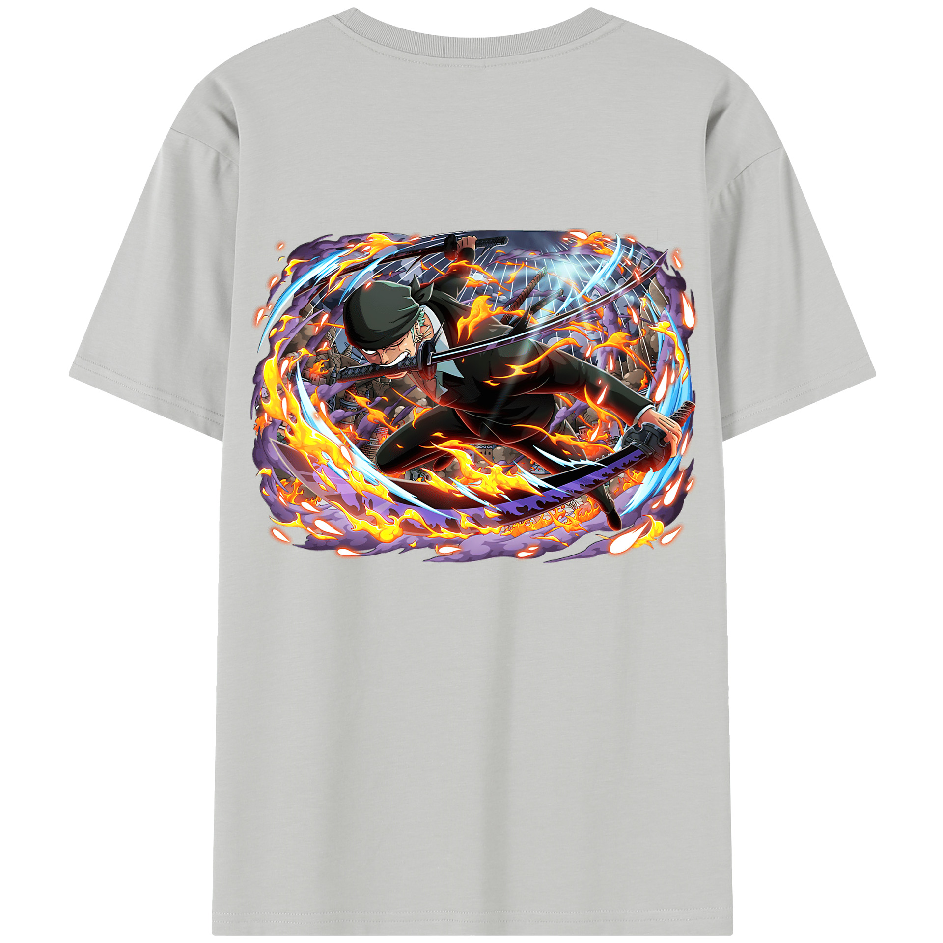 ワンピース ロロノア・ゾロ ONE PIECE Roronoa Zoro 綿100％半袖Tシャツ（背面プリント）