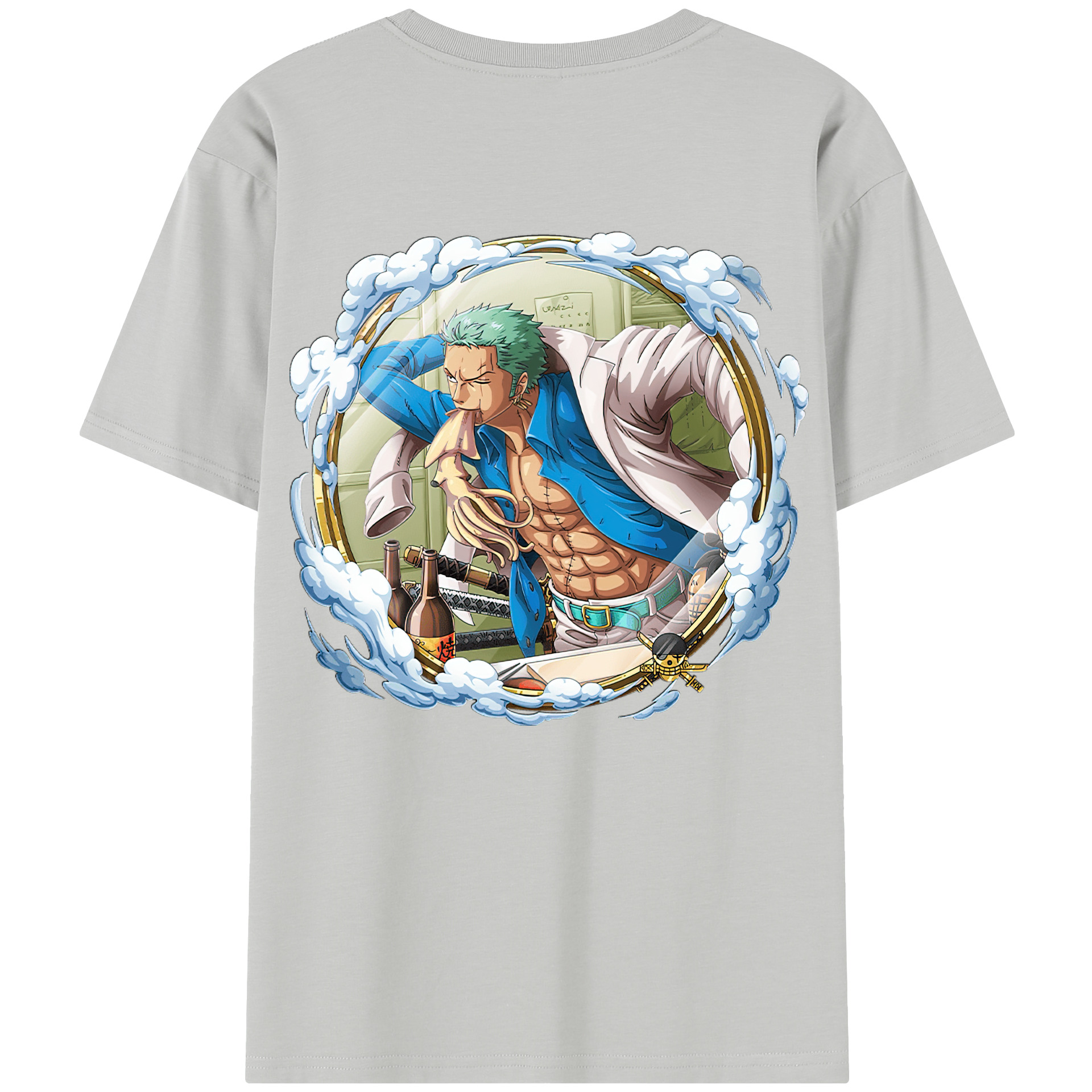 ワンピース ロロノア・ゾロ ONE PIECE Roronoa Zoro 綿100％半袖Tシャツ（背面プリント）