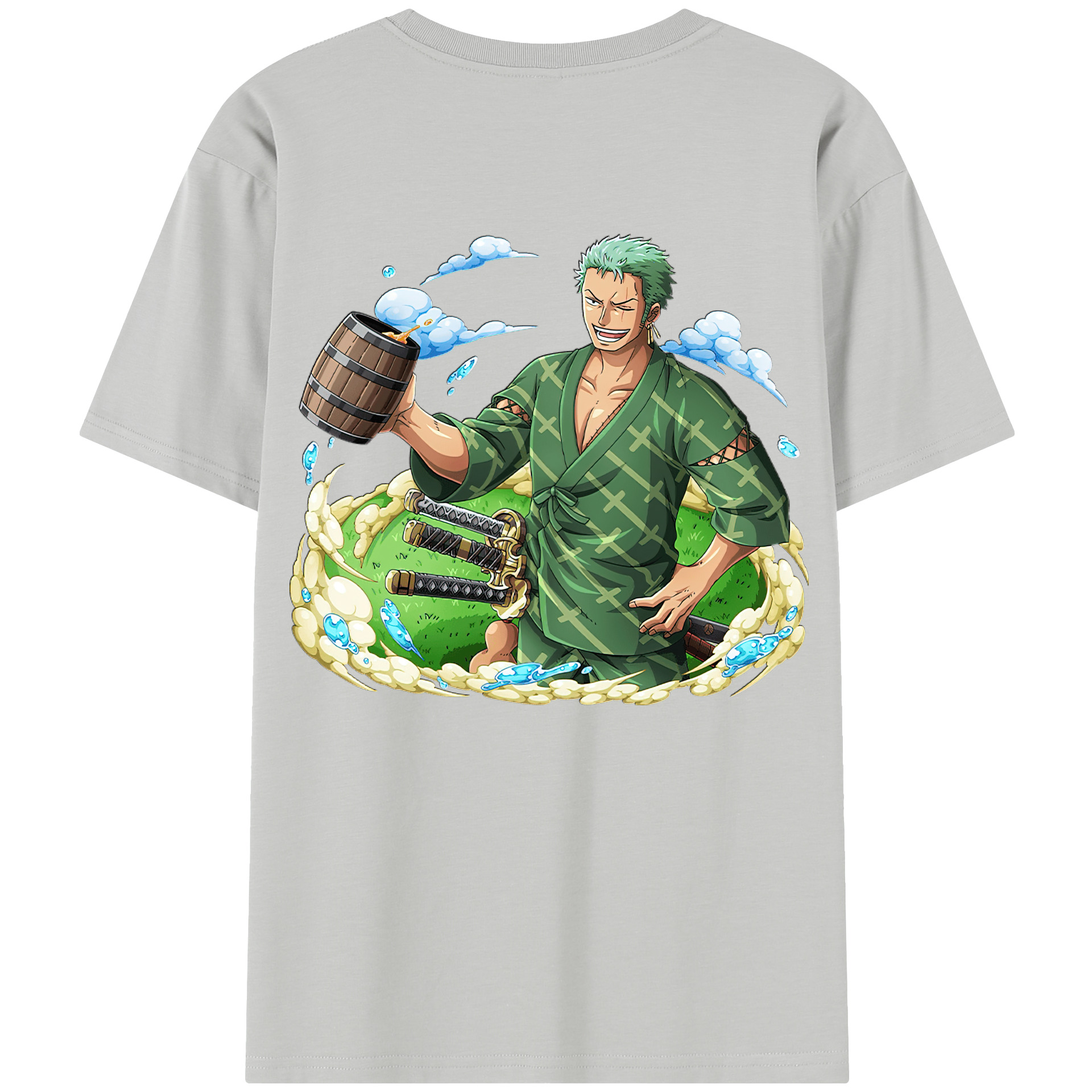 ワンピース ロロノア・ゾロ ONE PIECE Roronoa Zoro 綿100％半袖Tシャツ（背面プリント）