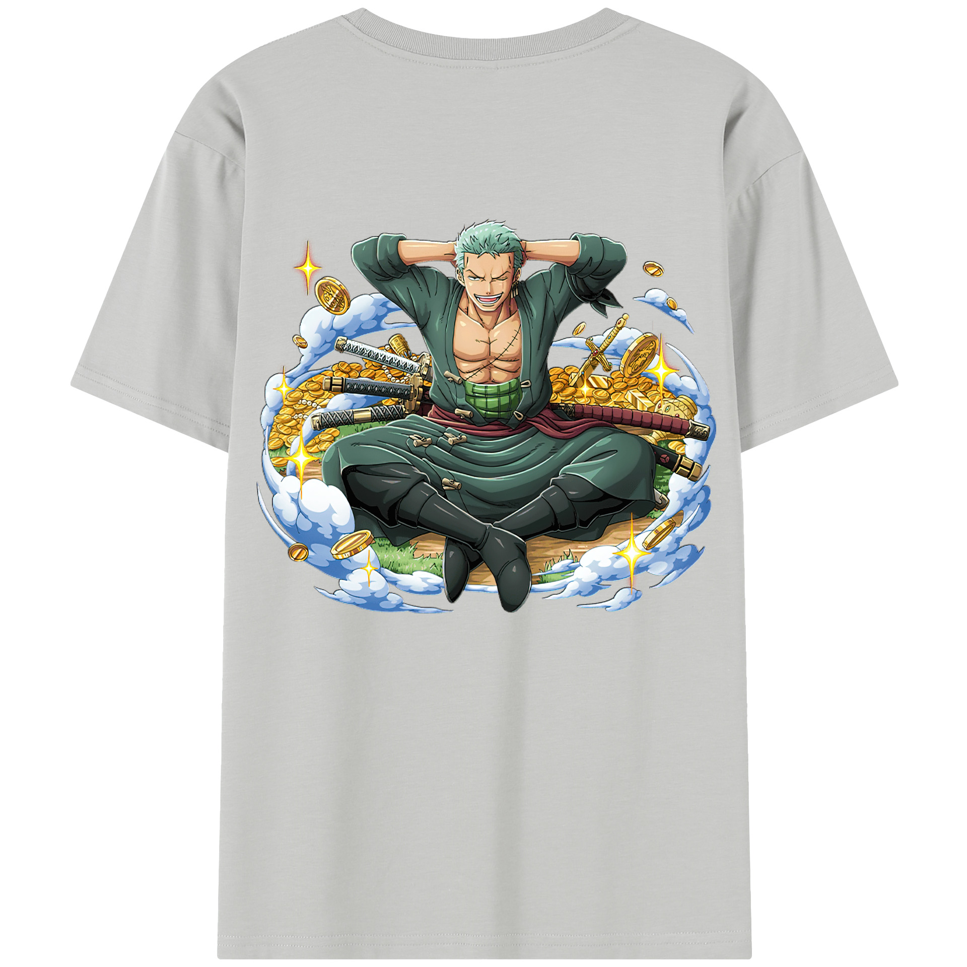 ワンピース ロロノア・ゾロ ONE PIECE Roronoa Zoro 綿100％半袖Tシャツ（背面プリント）
