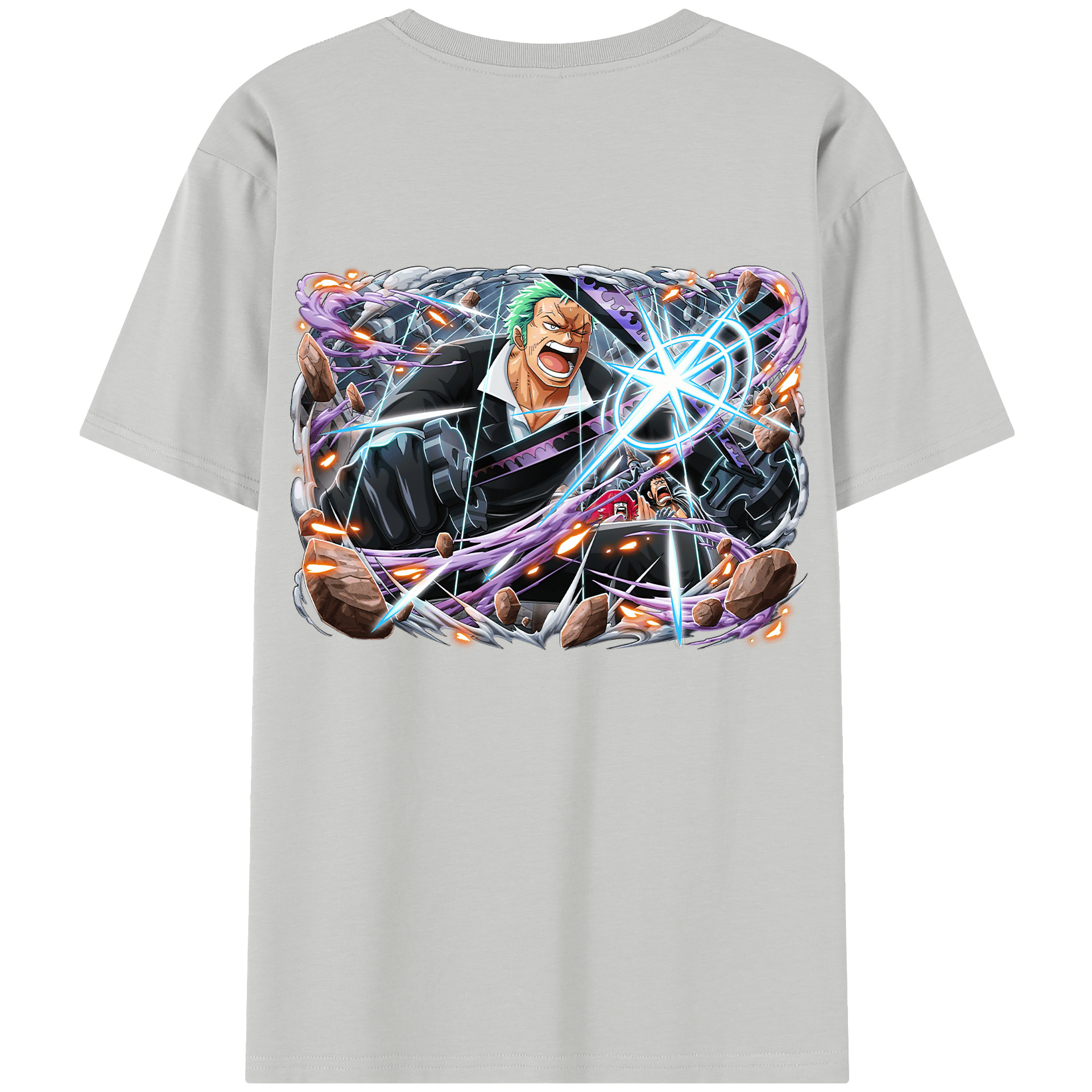 ワンピース ロロノア・ゾロ ONE PIECE Roronoa Zoro 綿100％半袖Tシャツ（背面プリント）