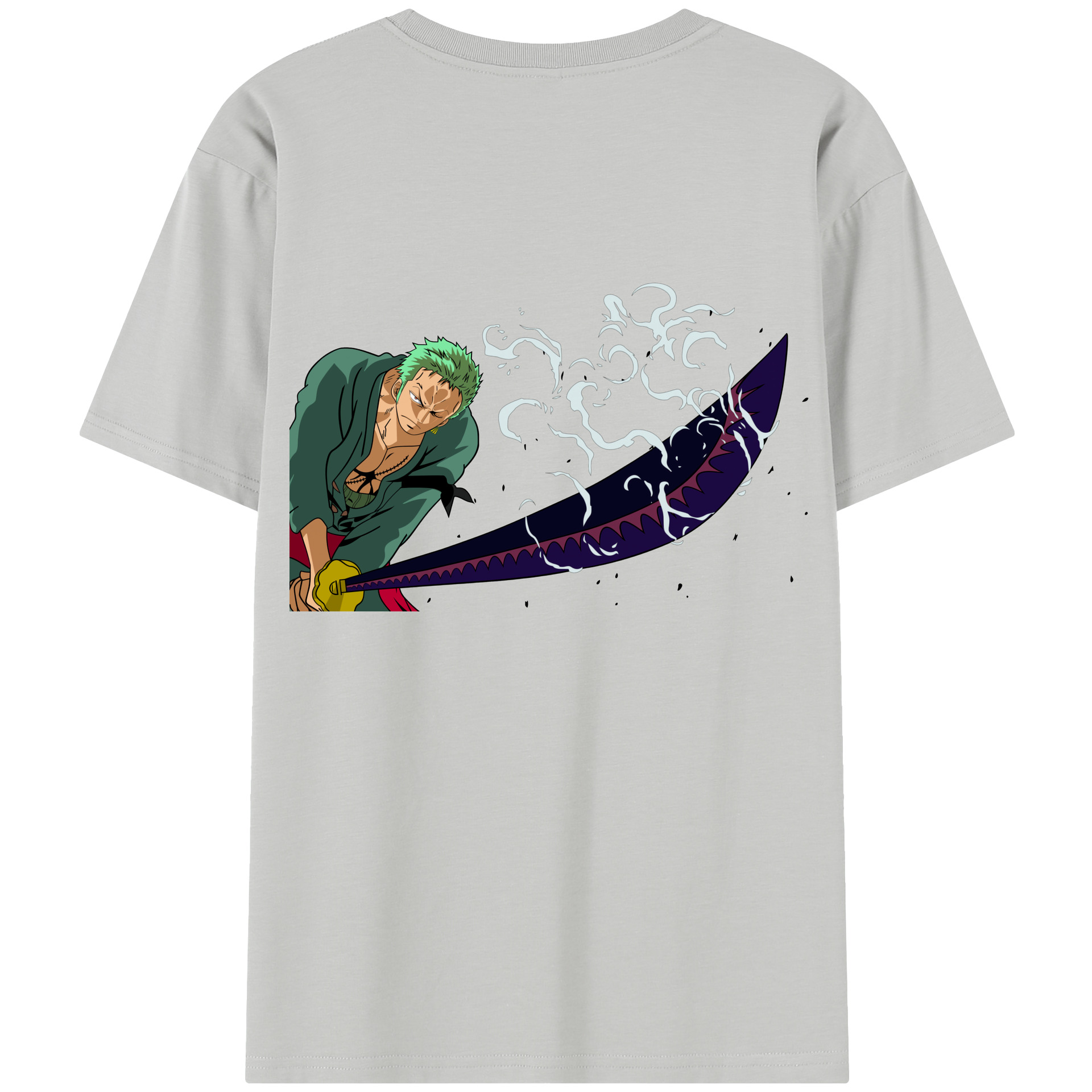ワンピース ロロノア・ゾロ ONE PIECE Roronoa Zoro 綿100％半袖Tシャツ（背面プリント）