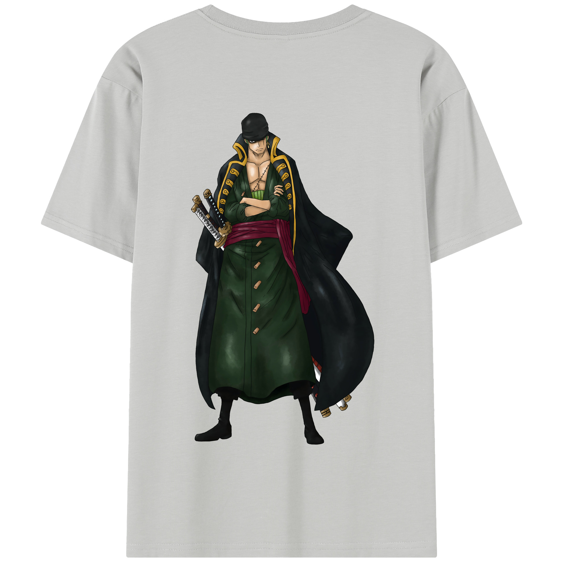 ワンピース ロロノア・ゾロ ONE PIECE Roronoa Zoro 綿100％半袖Tシャツ（背面プリント）