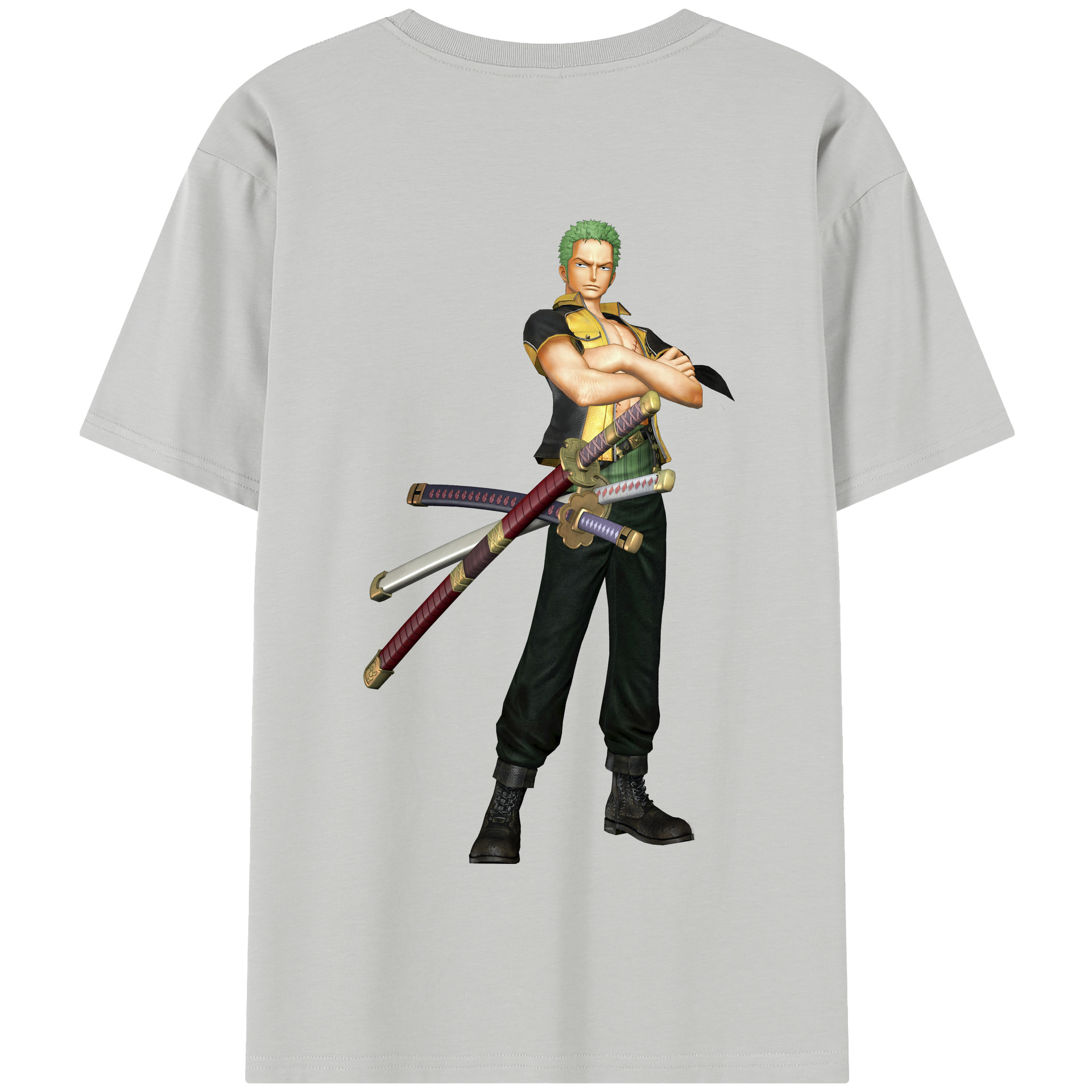 ワンピース ロロノア・ゾロ ONE PIECE Roronoa Zoro 綿100％半袖Tシャツ（背面プリント）