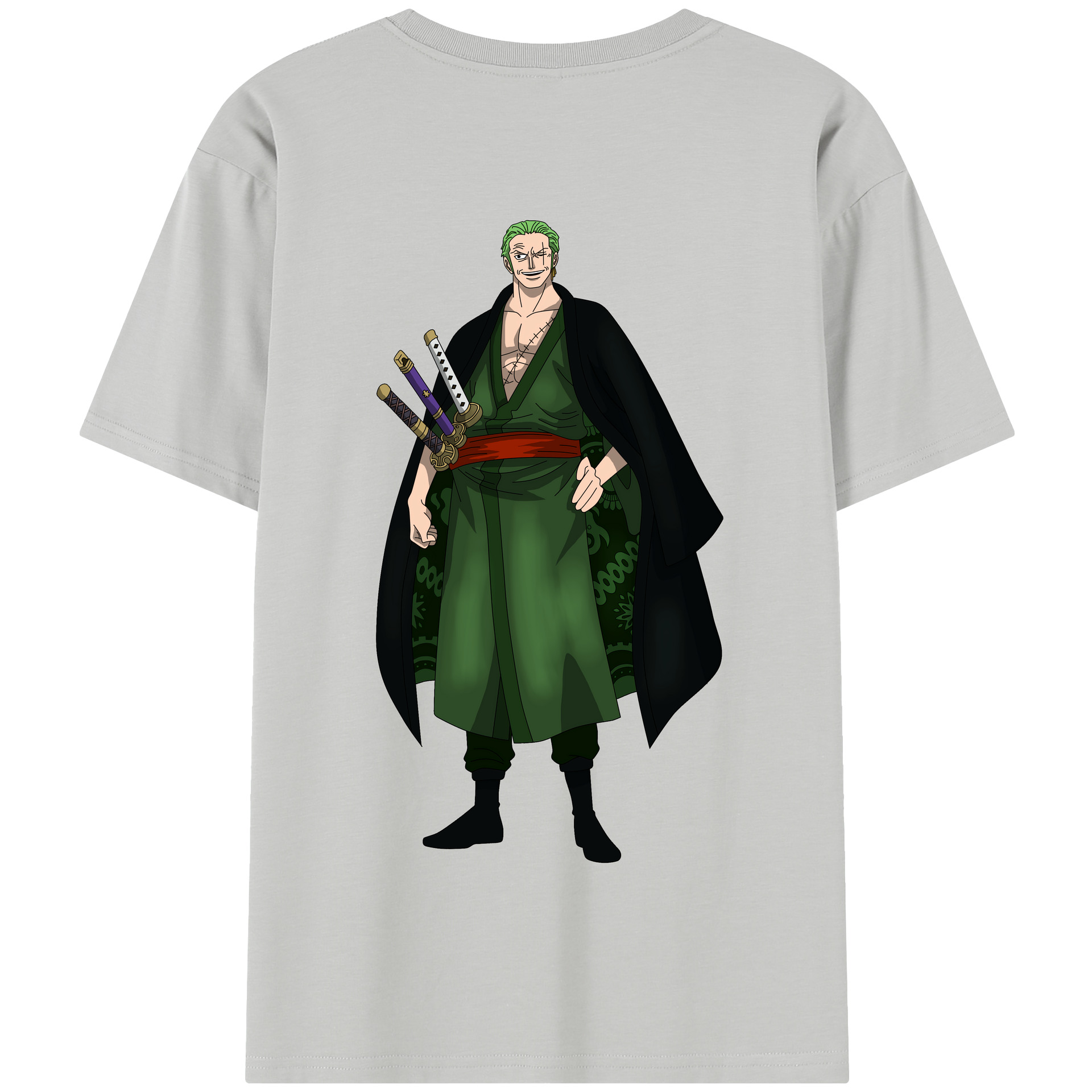 ワンピース ロロノア・ゾロ ONE PIECE Roronoa Zoro 綿100％半袖Tシャツ（背面プリント）