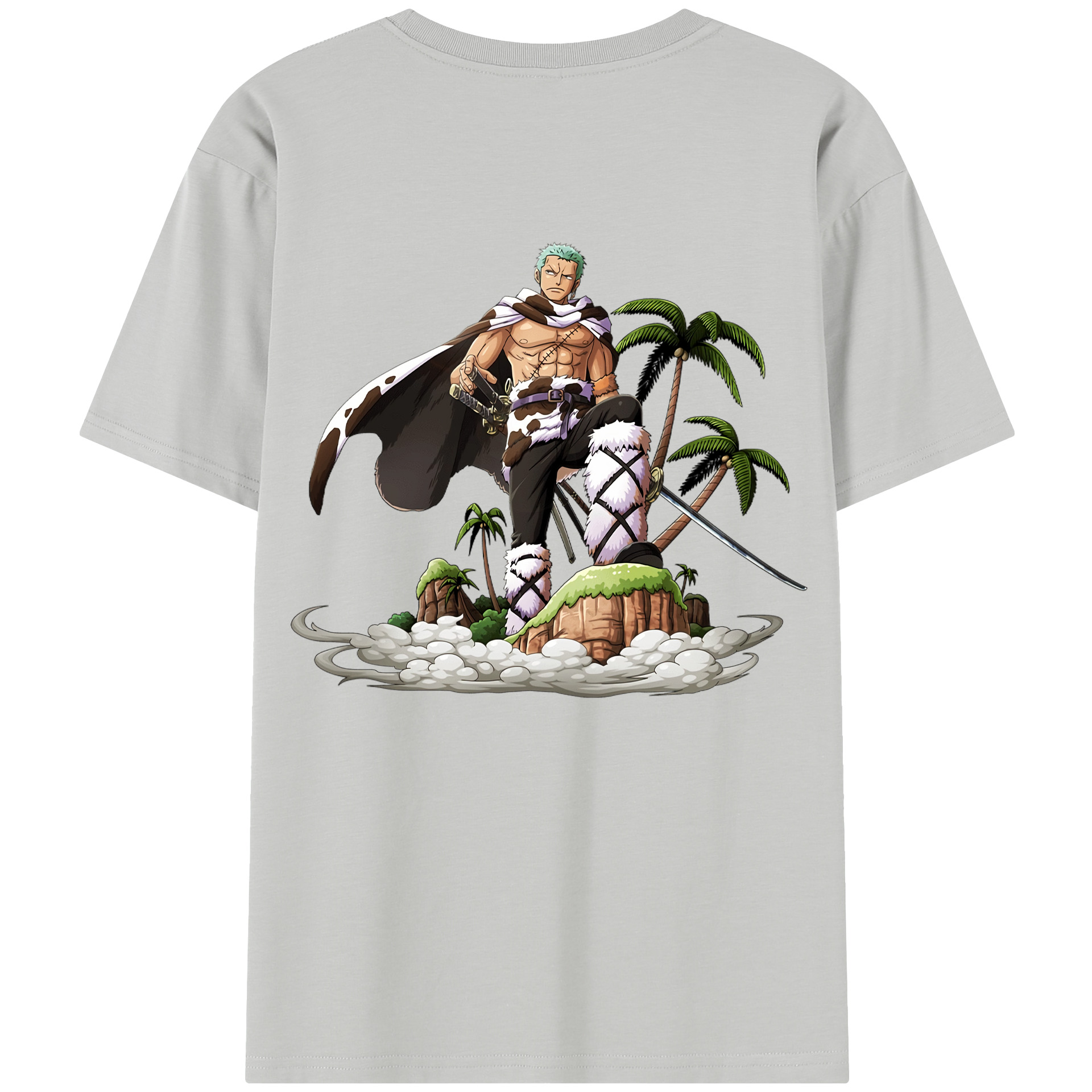 ワンピース ロロノア・ゾロ ONE PIECE Roronoa Zoro 綿100％半袖Tシャツ（背面プリント）