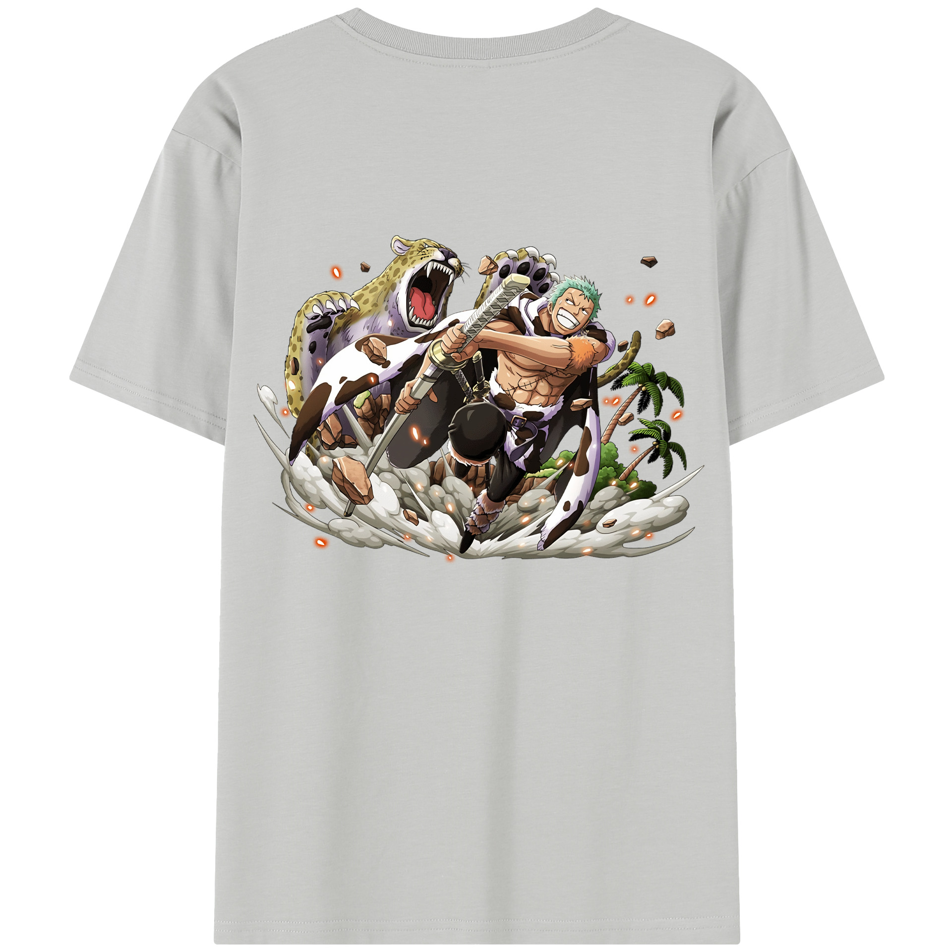 ワンピース ロロノア・ゾロ ONE PIECE Roronoa Zoro 綿100％半袖Tシャツ（背面プリント）