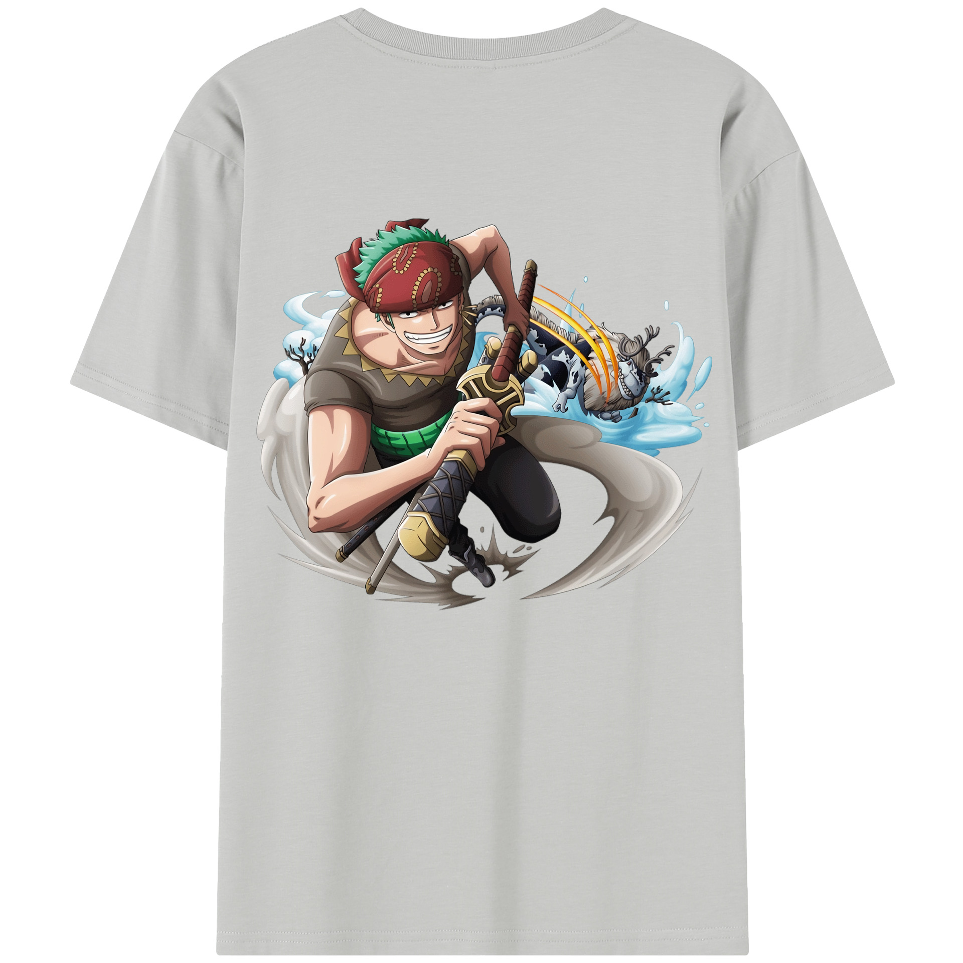 ワンピース ロロノア・ゾロ ONE PIECE Roronoa Zoro 綿100％半袖Tシャツ（背面プリント）
