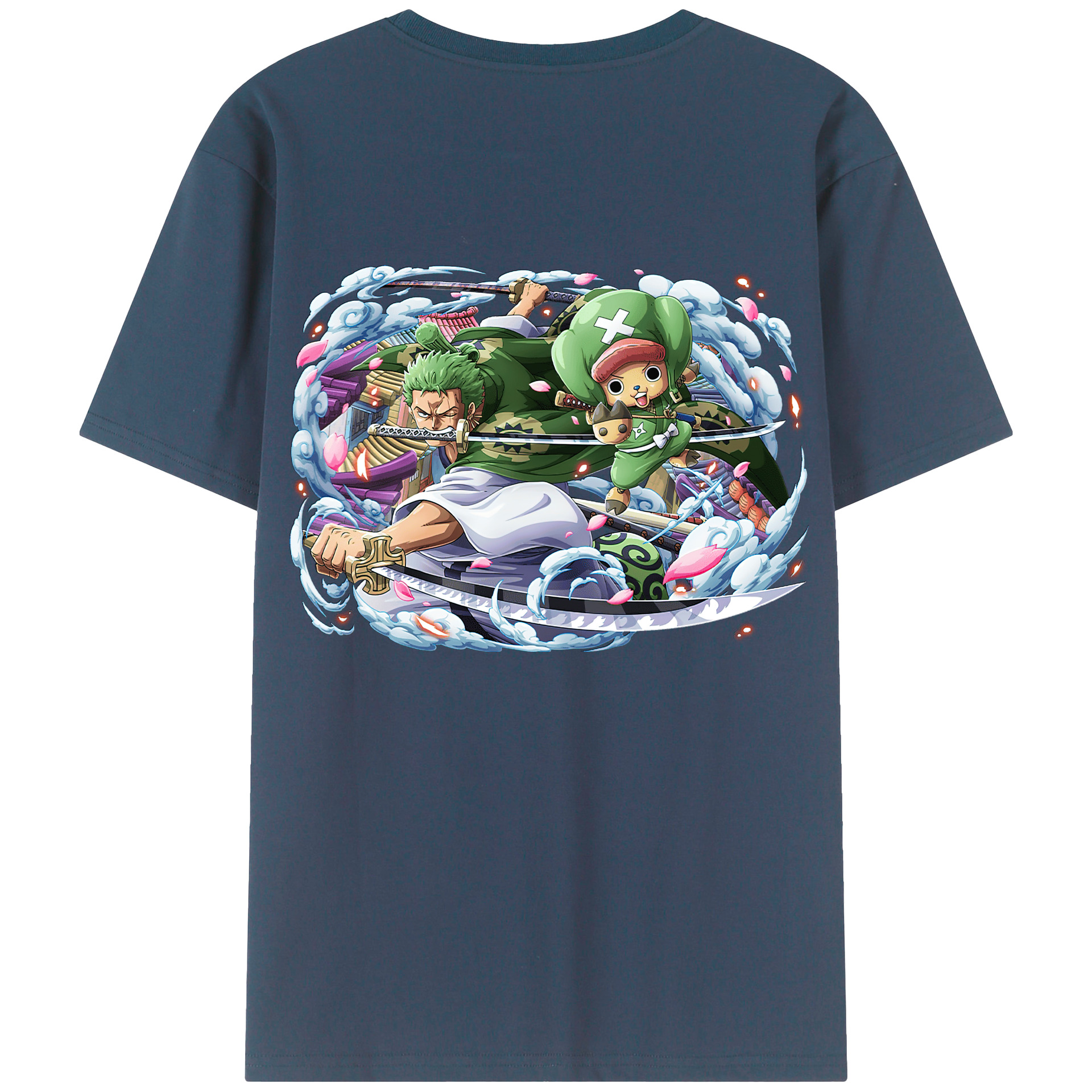 ワンピース ロロノア・ゾロ ONE PIECE Roronoa Zoro 綿100％半袖Tシャツ（背面プリント）
