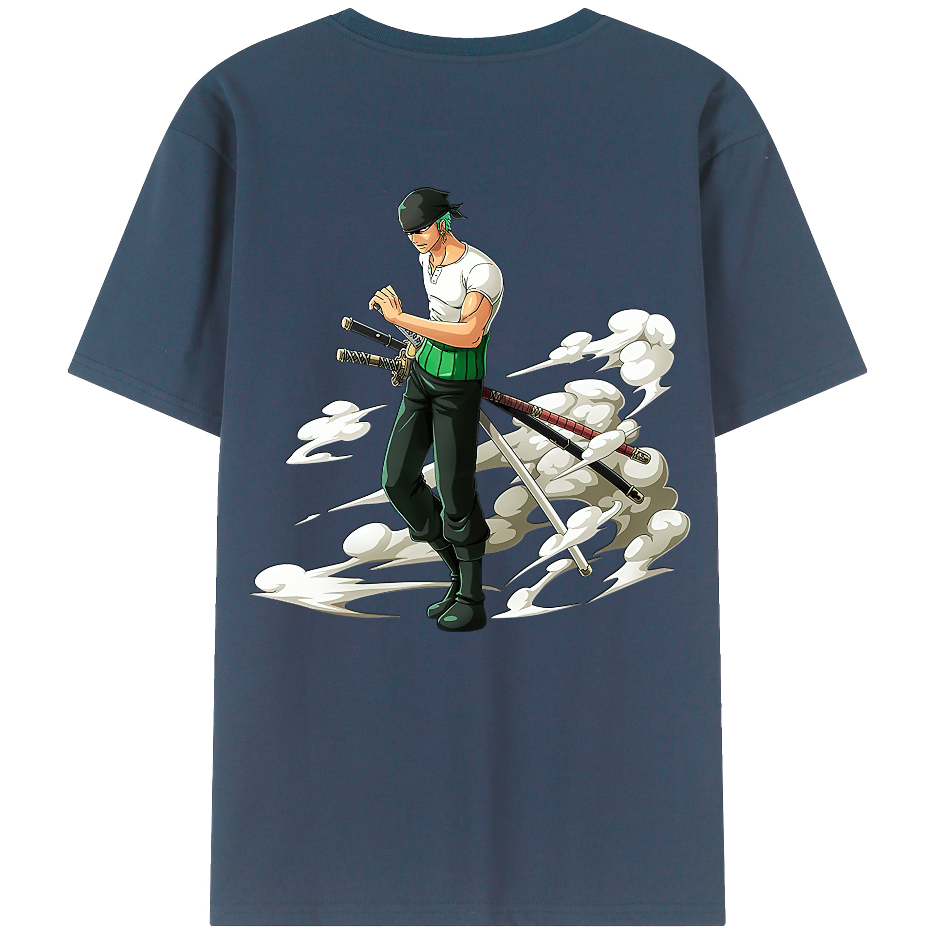 ワンピース ロロノア・ゾロ ONE PIECE Roronoa Zoro 綿100％半袖Tシャツ（背面プリント）