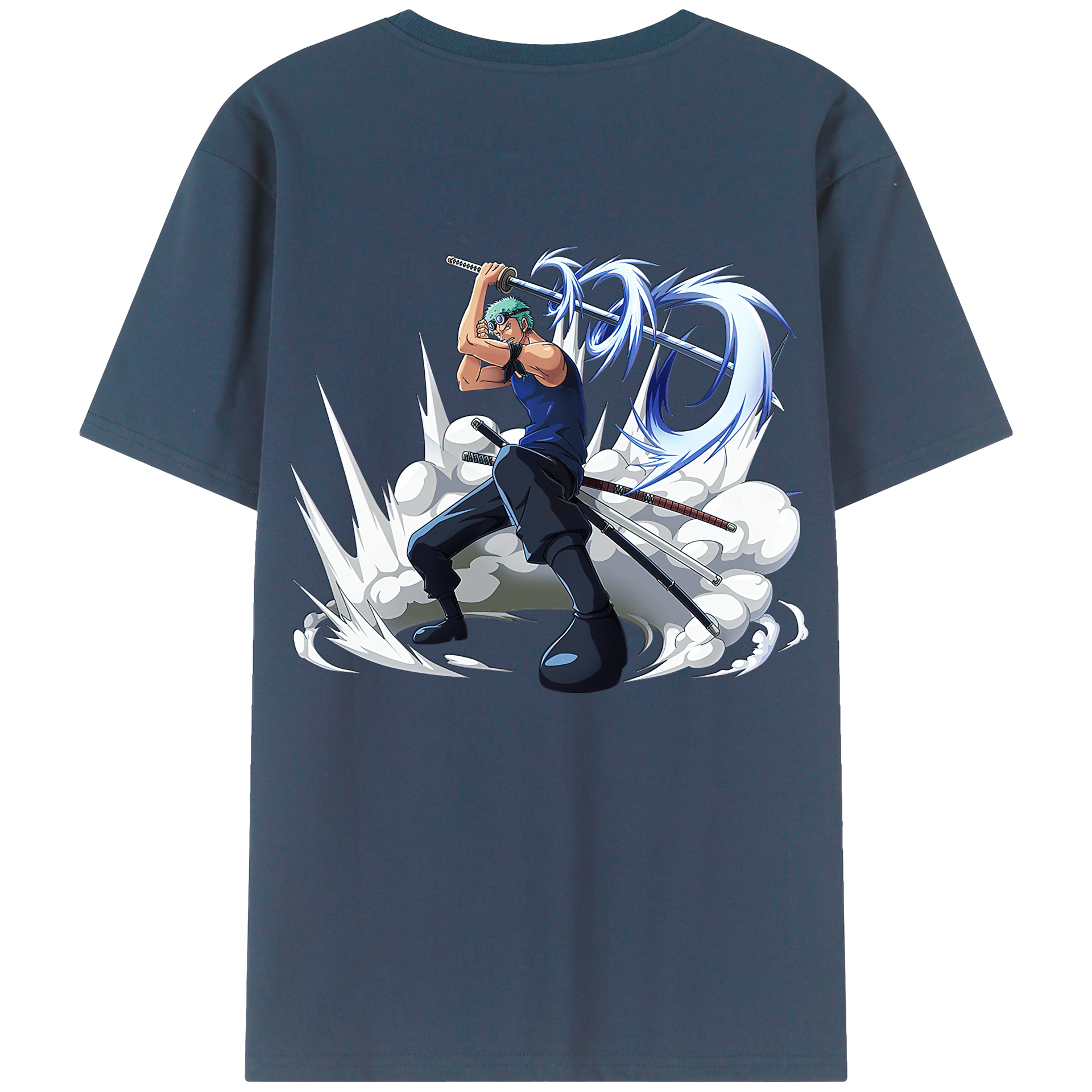 ワンピース ロロノア・ゾロ ONE PIECE Roronoa Zoro 綿100％半袖Tシャツ（背面プリント）