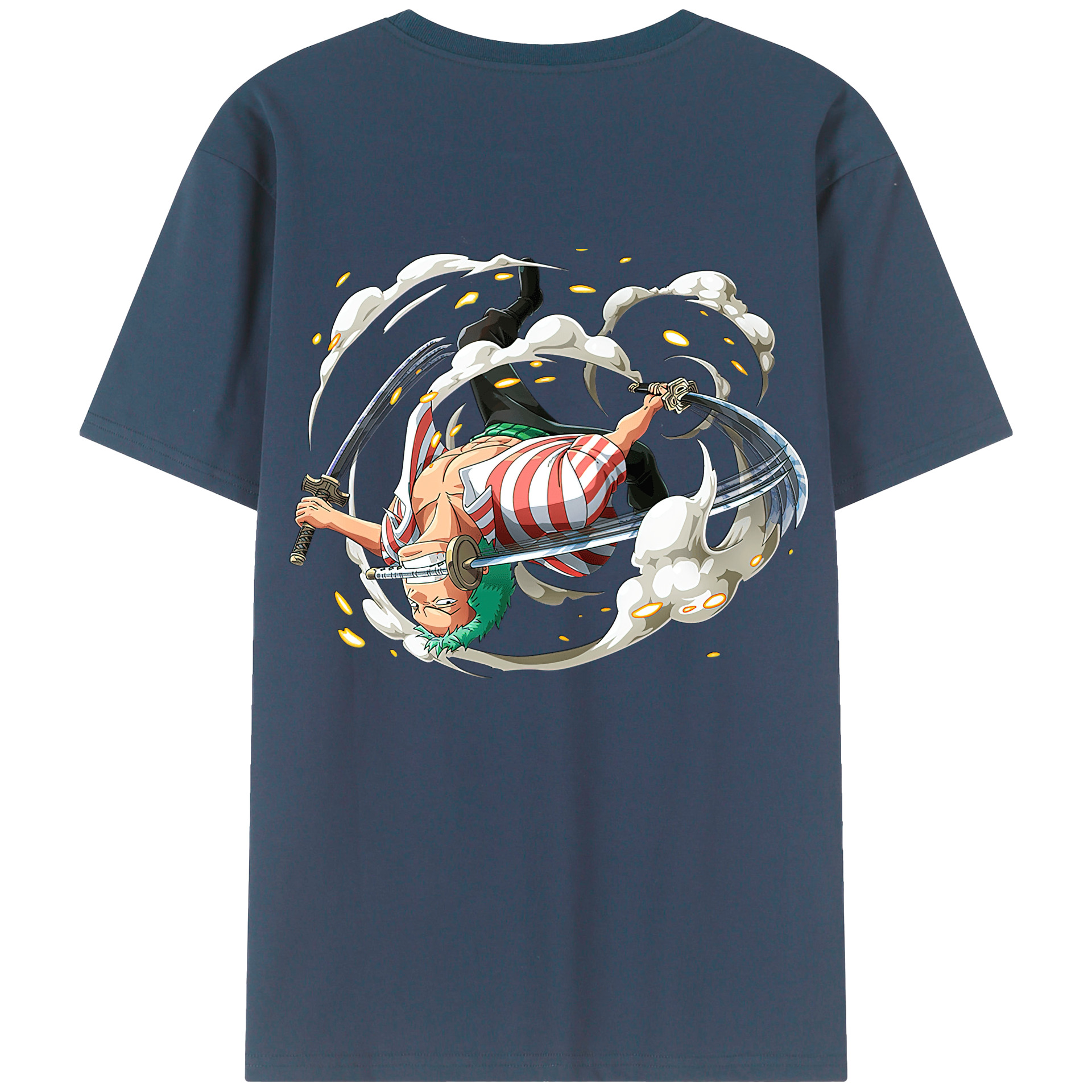 ワンピース ロロノア・ゾロ ONE PIECE Roronoa Zoro 綿100％半袖Tシャツ（背面プリント）