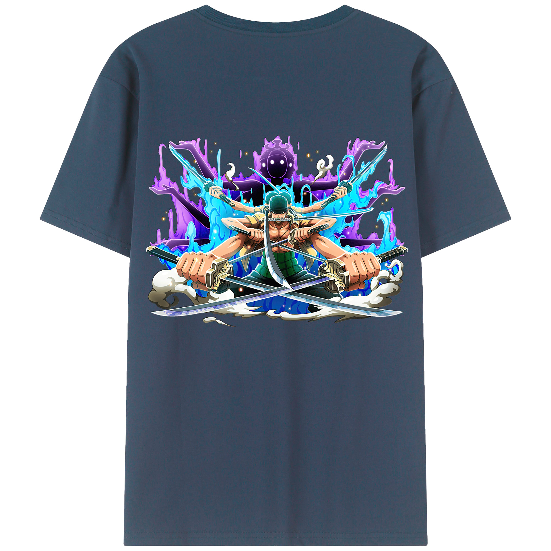 ワンピース ロロノア・ゾロ ONE PIECE Roronoa Zoro 綿100％半袖Tシャツ（背面プリント）