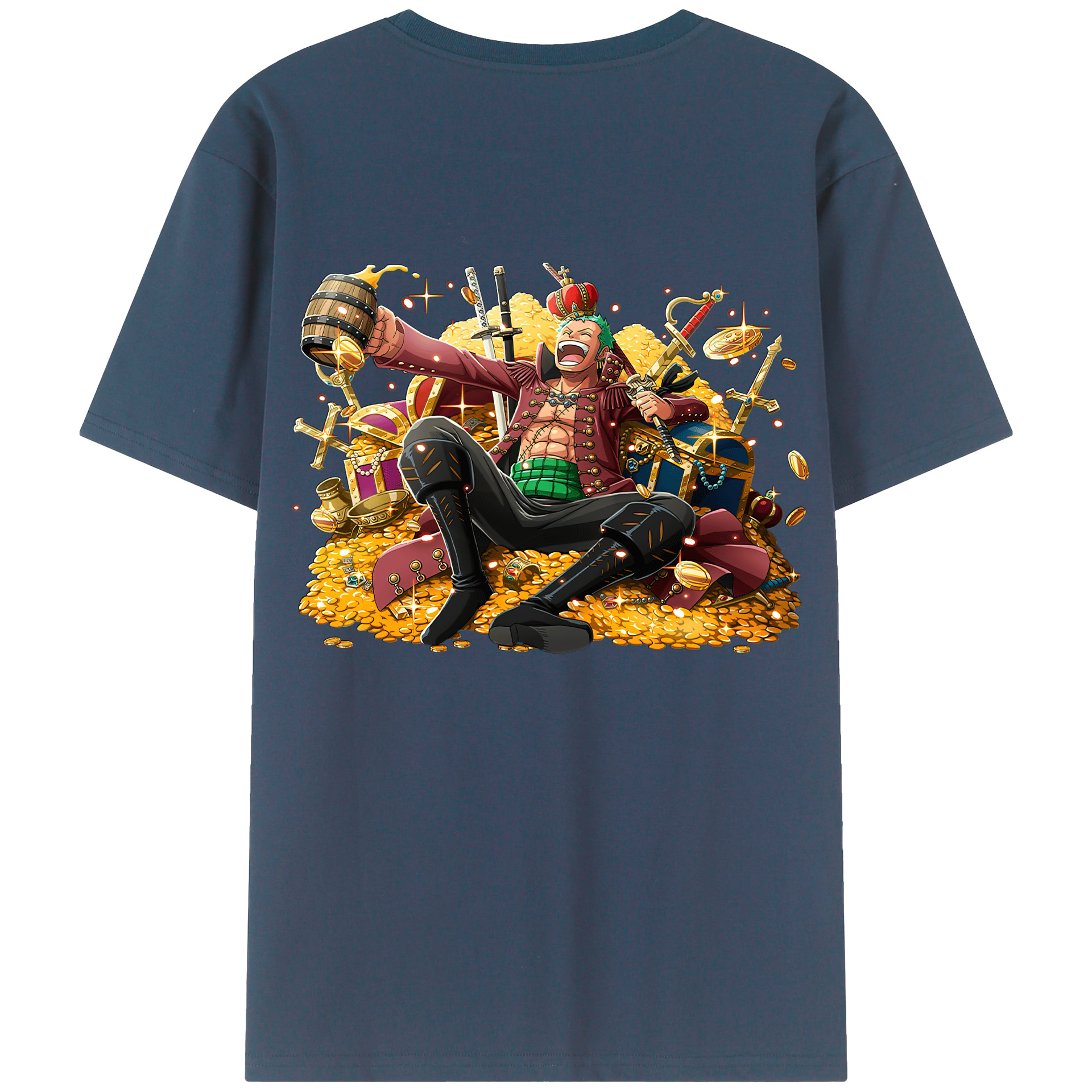 ワンピース ロロノア・ゾロ ONE PIECE Roronoa Zoro 綿100％半袖Tシャツ（背面プリント）