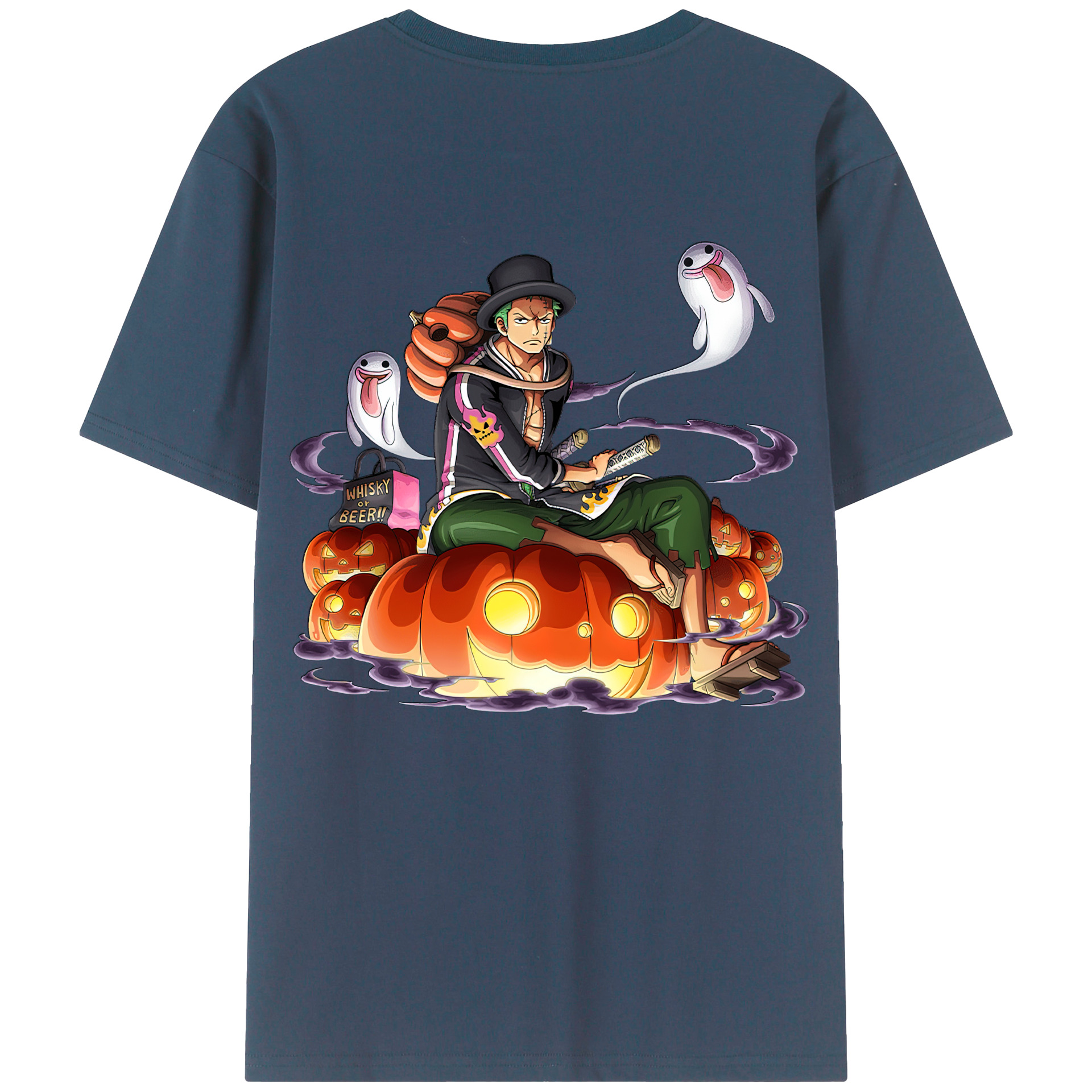 ワンピース ロロノア・ゾロ ONE PIECE Roronoa Zoro 綿100％半袖Tシャツ（背面プリント）