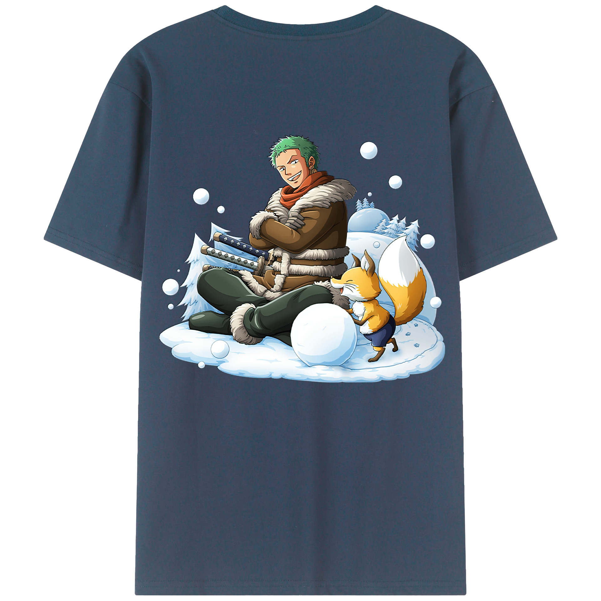ワンピース ロロノア・ゾロ ONE PIECE Roronoa Zoro 綿100％半袖Tシャツ（背面プリント）