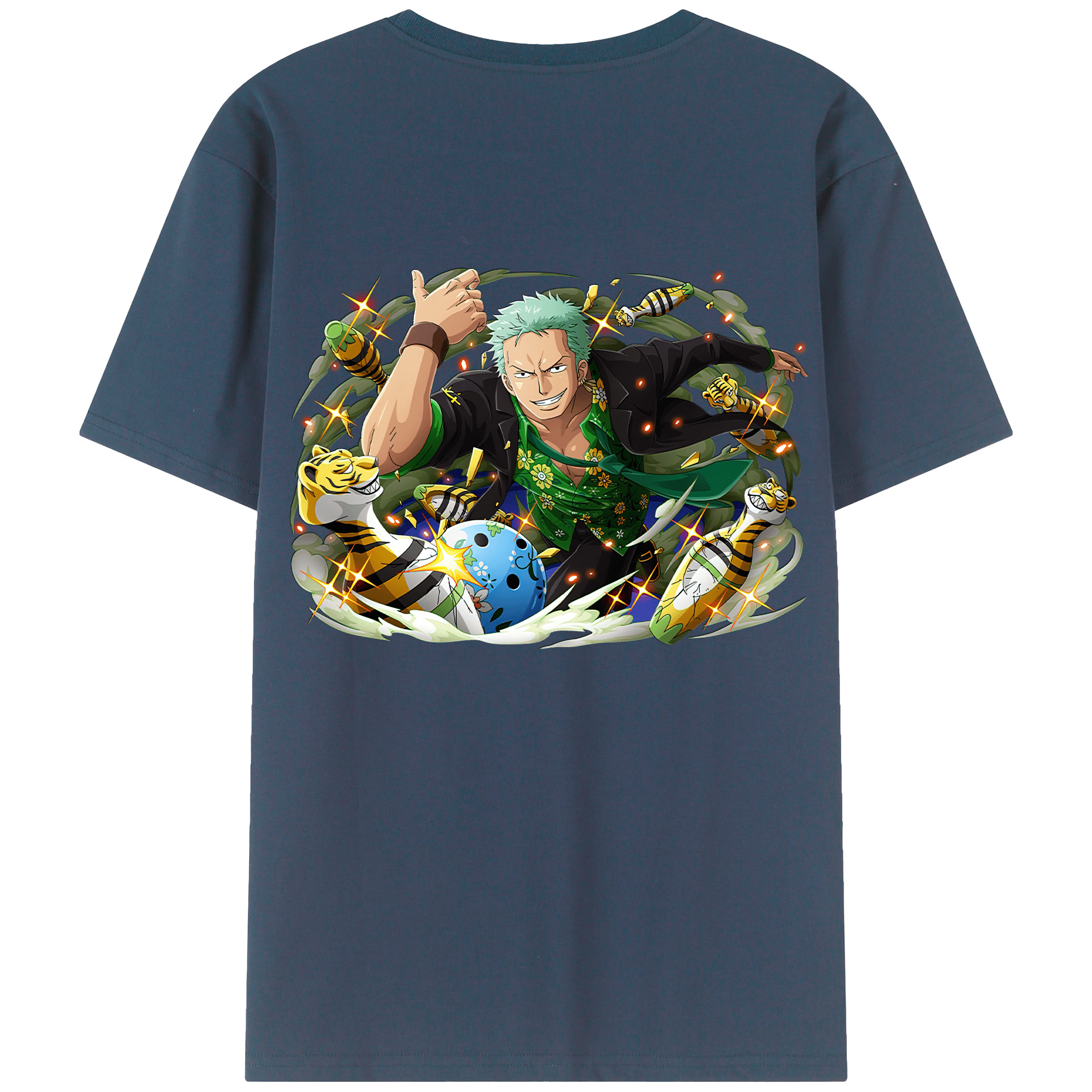 ワンピース ロロノア・ゾロ ONE PIECE Roronoa Zoro 綿100％半袖Tシャツ（背面プリント）