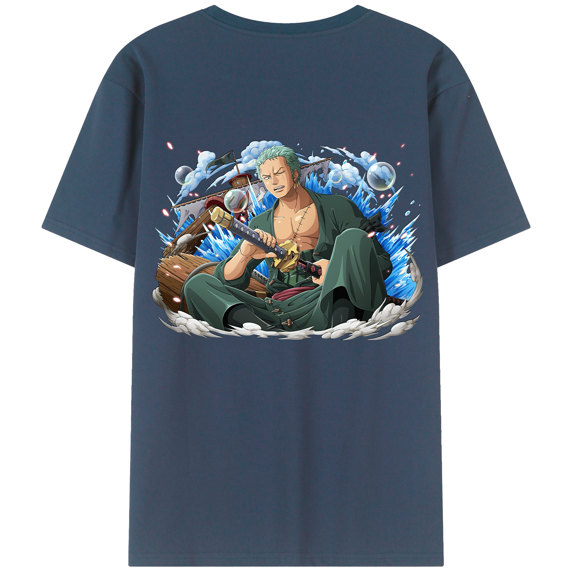 ワンピース ロロノア・ゾロ ONE PIECE Roronoa Zoro 綿100％半袖Tシャツ（背面プリント）