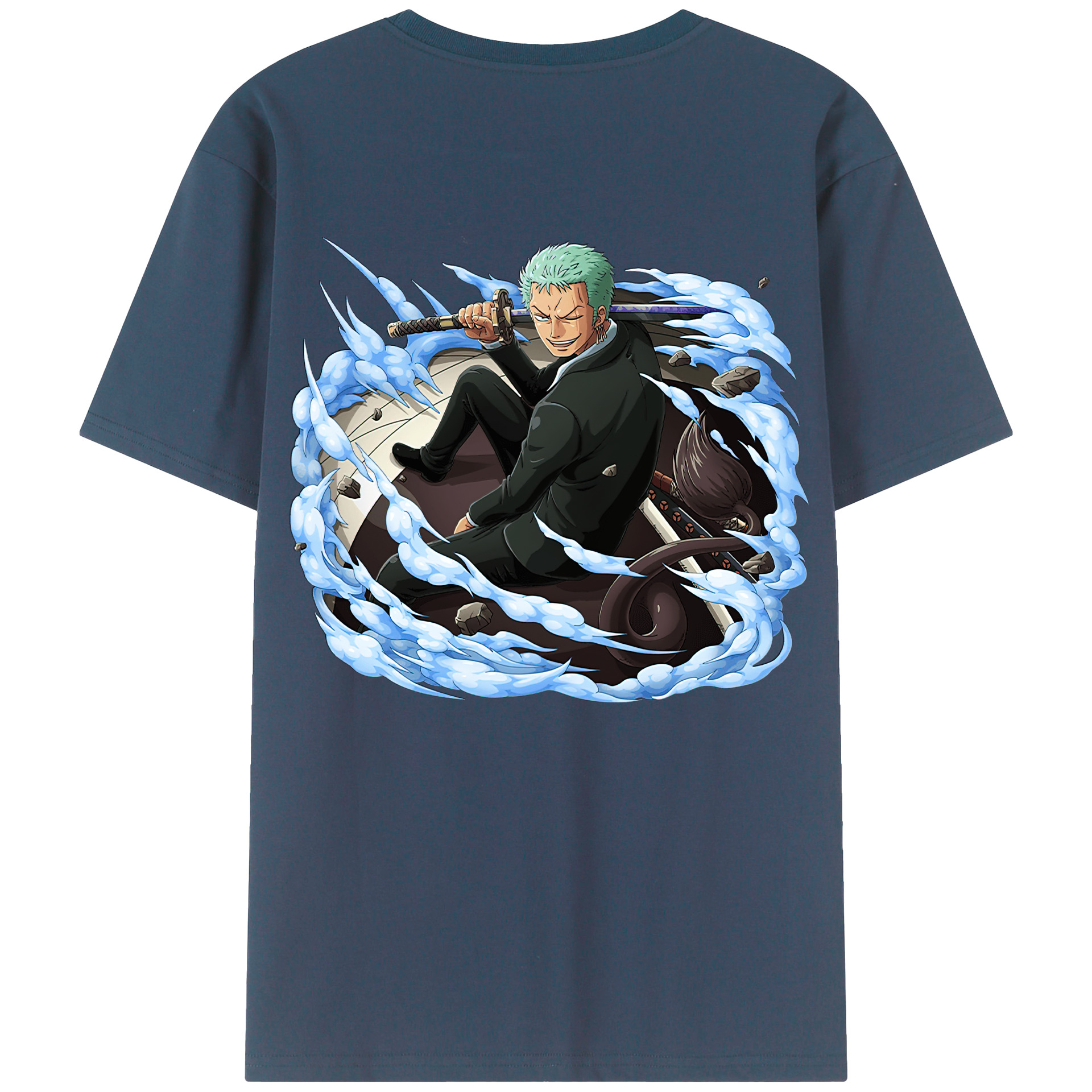 ワンピース ロロノア・ゾロ ONE PIECE Roronoa Zoro 綿100％半袖Tシャツ（背面プリント）