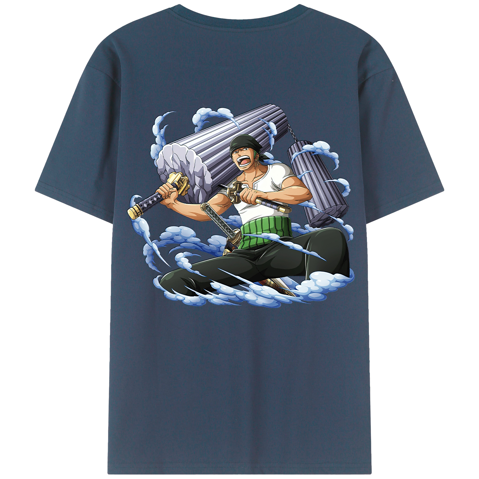 ワンピース ロロノア・ゾロ ONE PIECE Roronoa Zoro 綿100％半袖Tシャツ（背面プリント）