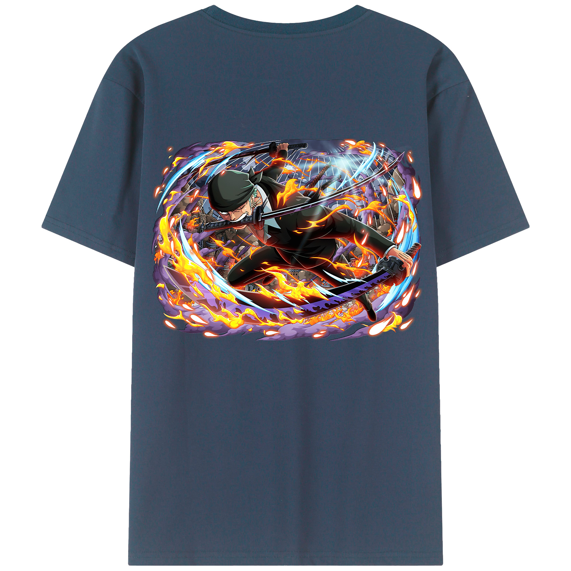 ワンピース ロロノア・ゾロ ONE PIECE Roronoa Zoro 綿100％半袖Tシャツ（背面プリント）
