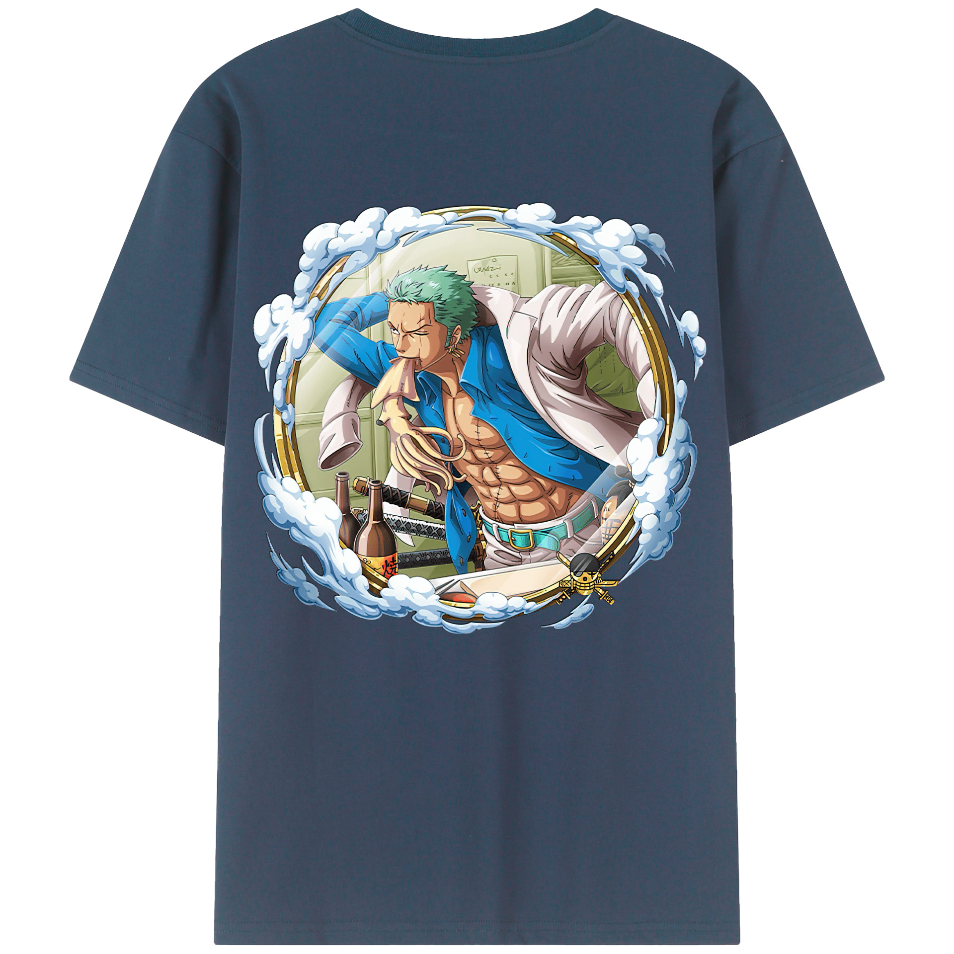 ワンピース ロロノア・ゾロ ONE PIECE Roronoa Zoro 綿100％半袖Tシャツ（背面プリント）