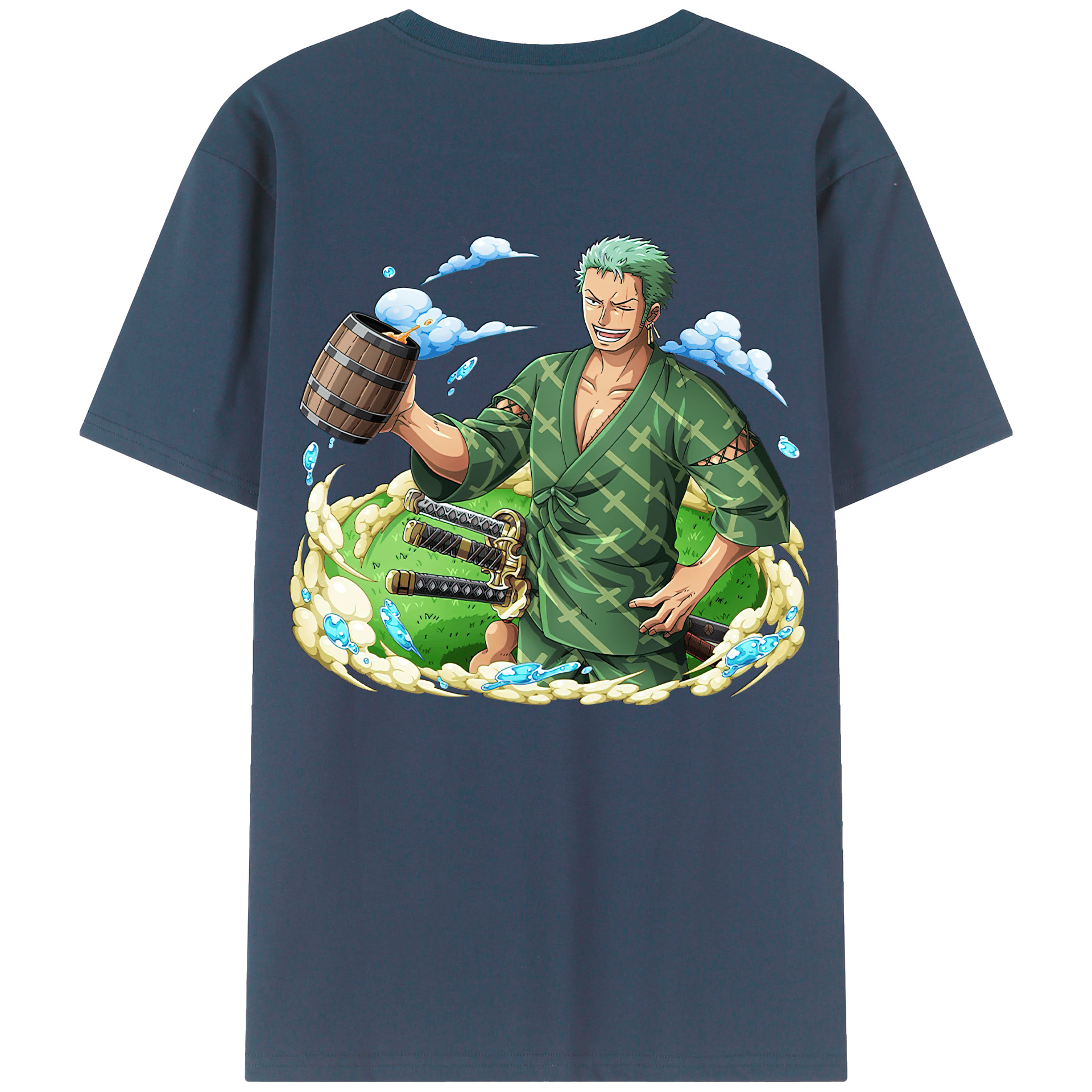 ワンピース ロロノア・ゾロ ONE PIECE Roronoa Zoro 綿100％半袖Tシャツ（背面プリント）