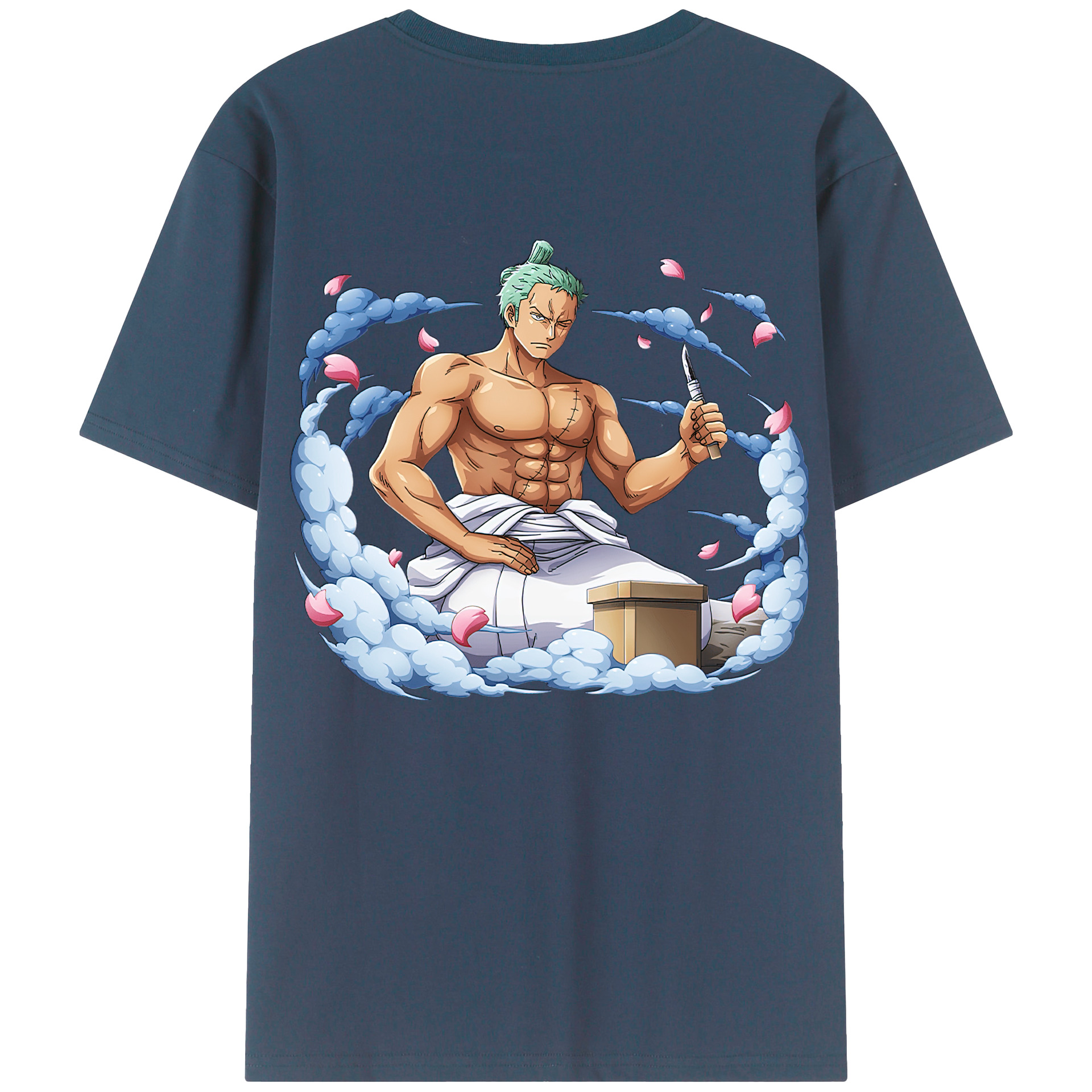 ワンピース ロロノア・ゾロ ONE PIECE Roronoa Zoro 綿100％半袖Tシャツ（背面プリント）