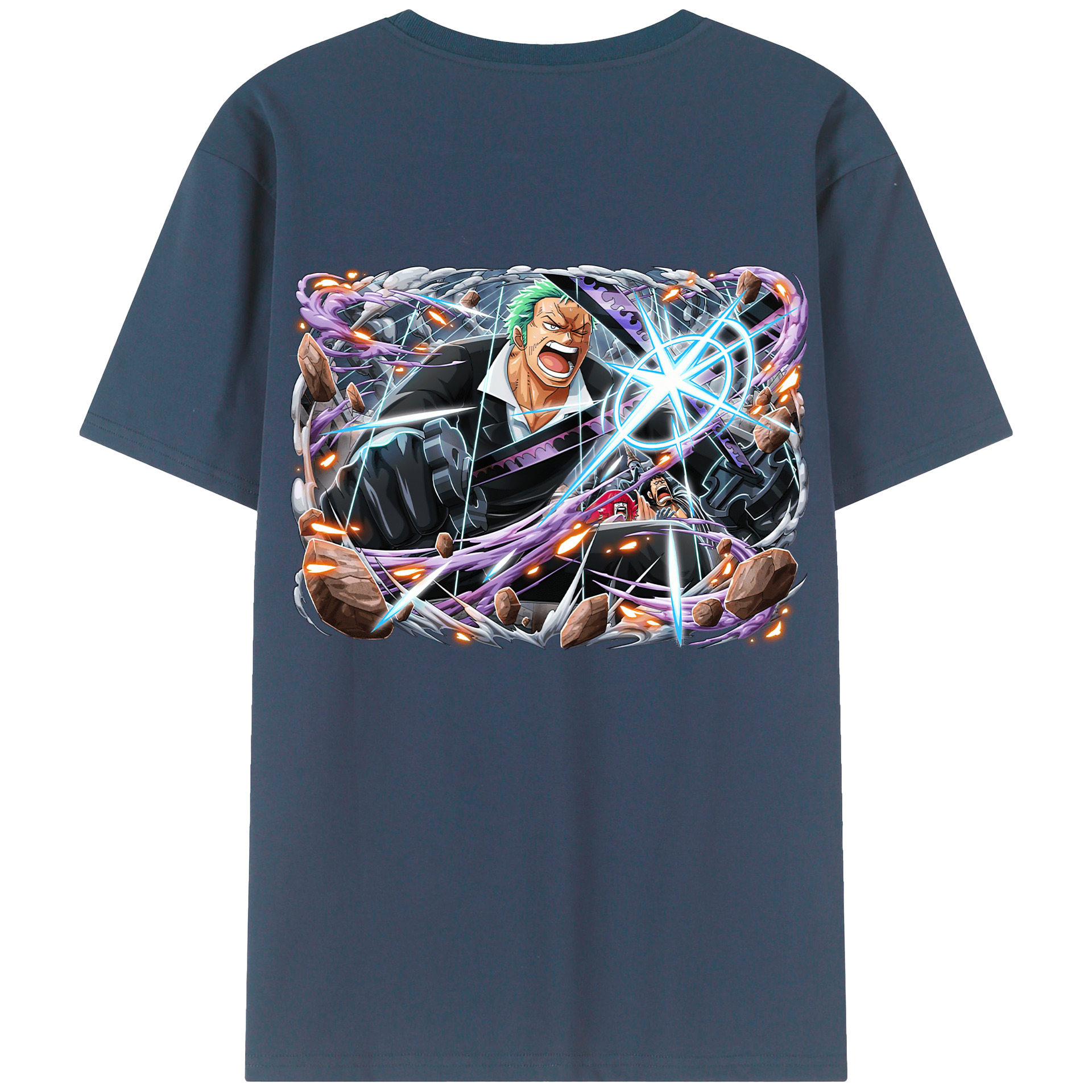 ワンピース ロロノア・ゾロ ONE PIECE Roronoa Zoro 綿100％半袖Tシャツ（背面プリント）