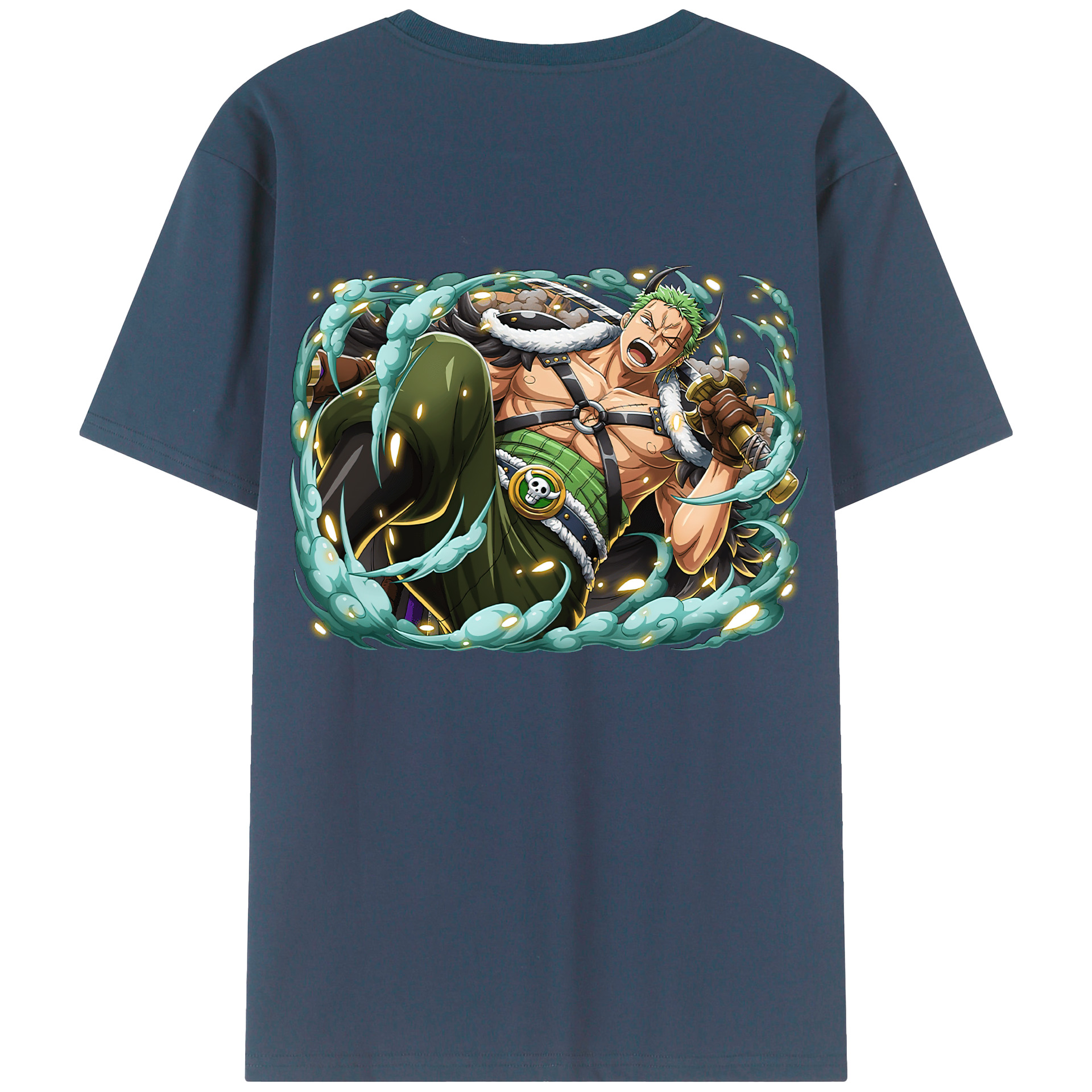 ワンピース ロロノア・ゾロ ONE PIECE Roronoa Zoro 綿100％半袖Tシャツ（背面プリント）
