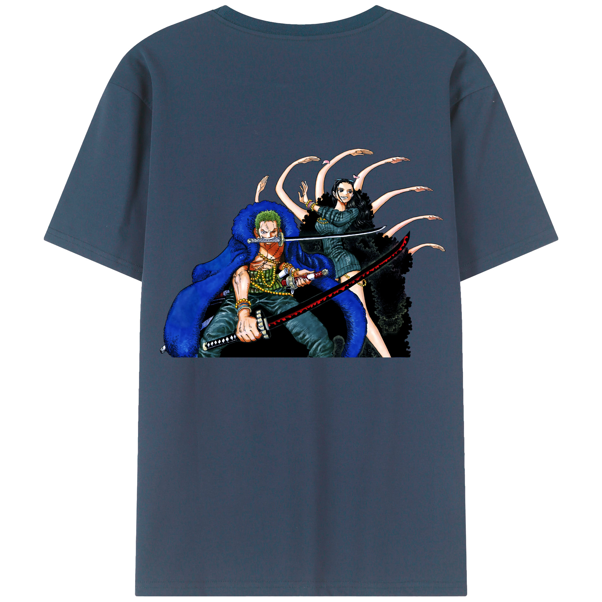 ワンピース ロロノア・ゾロ ONE PIECE Roronoa Zoro 綿100％半袖Tシャツ（背面プリント）