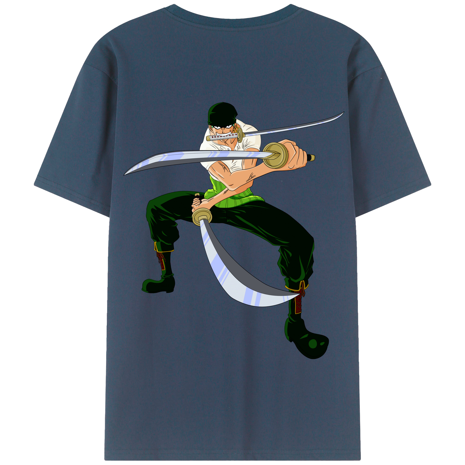 ワンピース ロロノア・ゾロ ONE PIECE Roronoa Zoro 綿100％半袖Tシャツ（背面プリント）