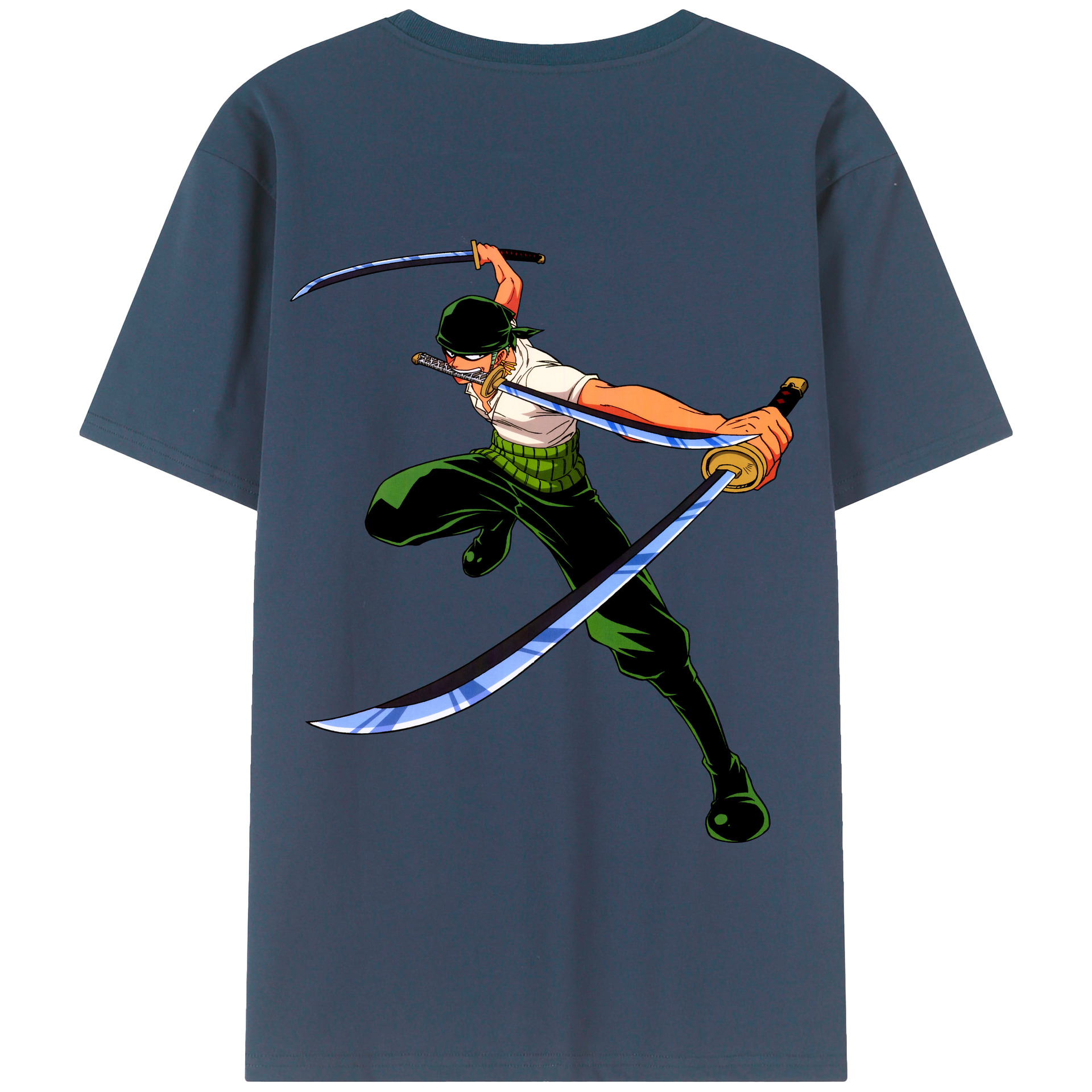 ワンピース ロロノア・ゾロ ONE PIECE Roronoa Zoro 綿100％半袖Tシャツ（背面プリント）