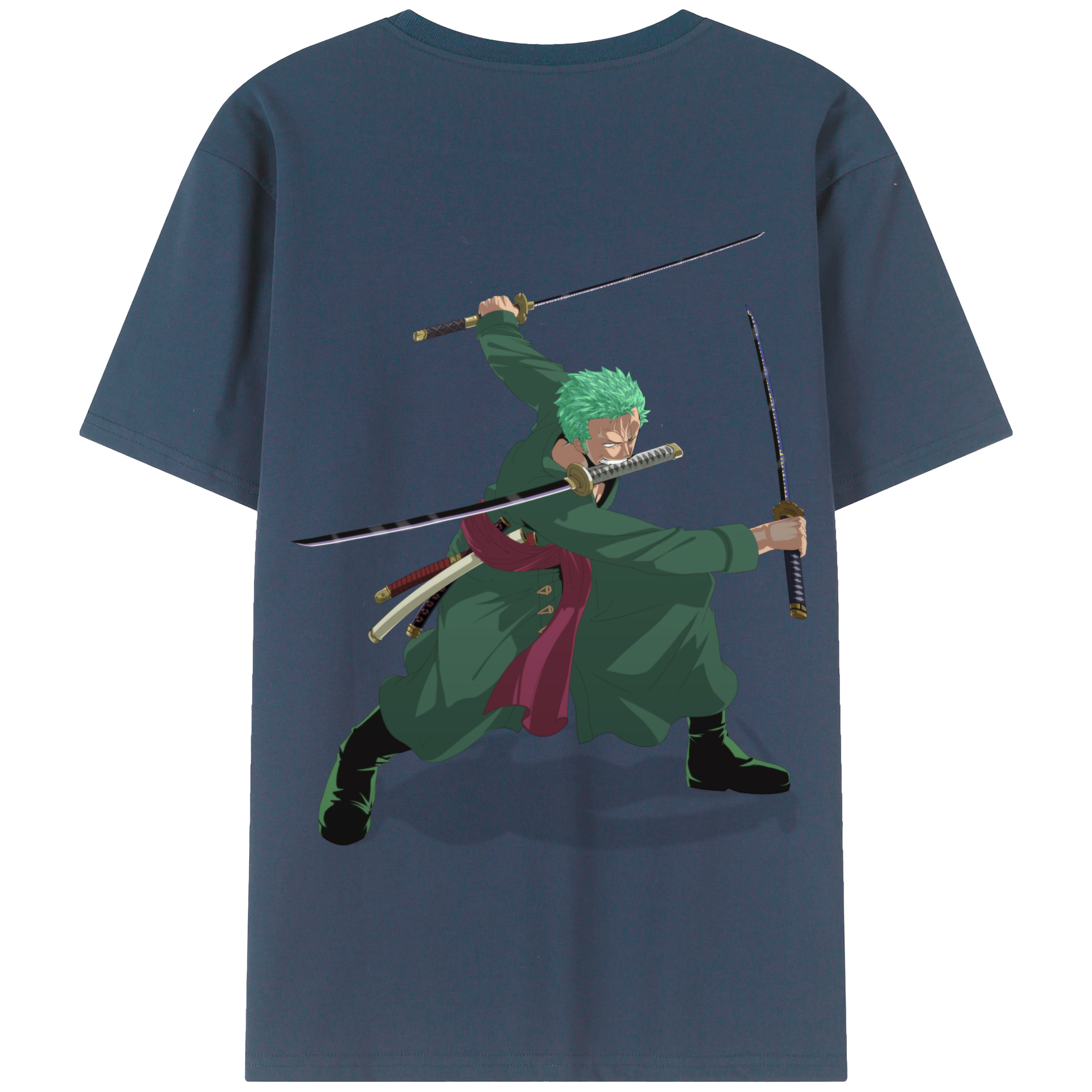 ワンピース ロロノア・ゾロ ONE PIECE Roronoa Zoro 綿100％半袖Tシャツ（背面プリント）