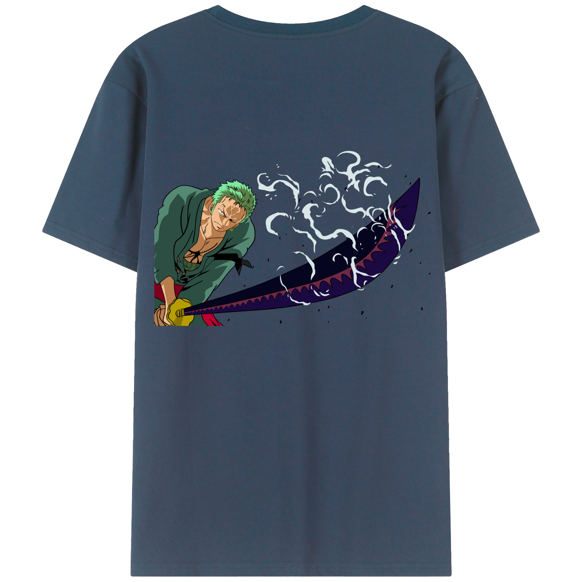 ワンピース ロロノア・ゾロ ONE PIECE Roronoa Zoro 綿100％半袖Tシャツ（背面プリント）
