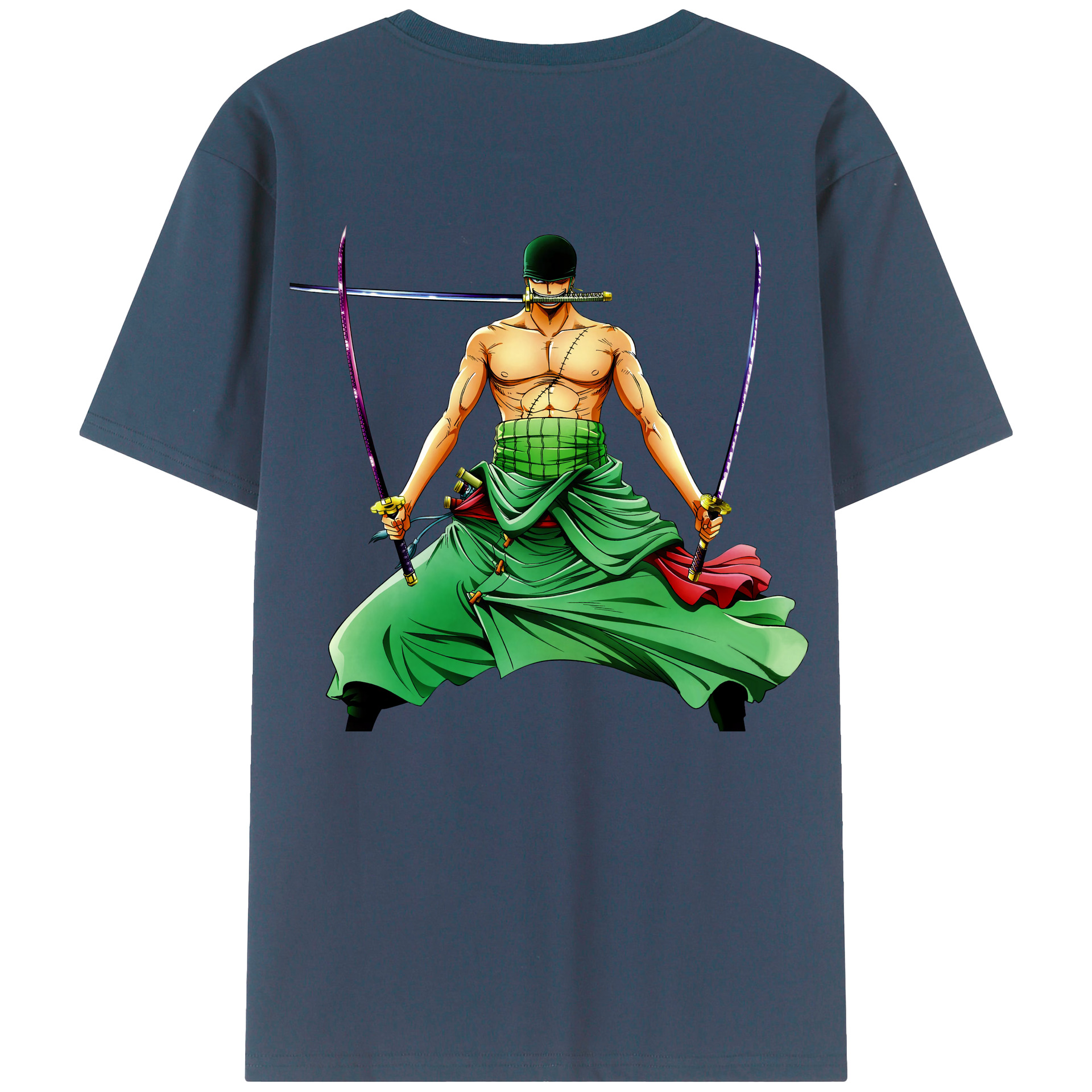 ワンピース ロロノア・ゾロ ONE PIECE Roronoa Zoro 綿100％半袖Tシャツ（背面プリント）