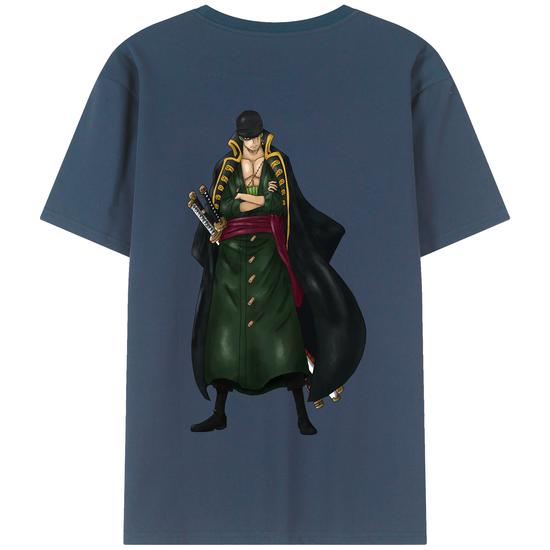 ワンピース ロロノア・ゾロ ONE PIECE Roronoa Zoro 綿100％半袖Tシャツ（背面プリント）