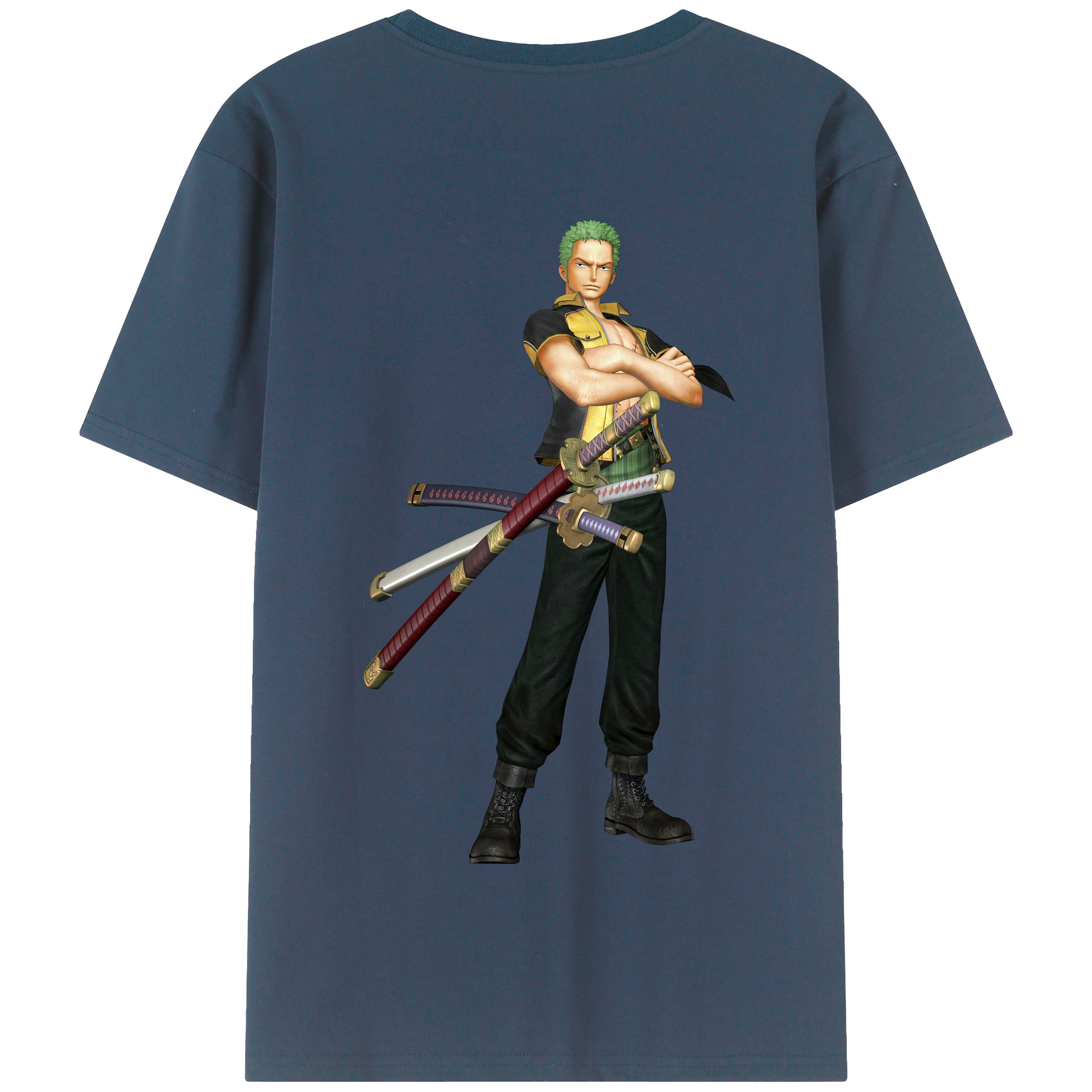 ワンピース ロロノア・ゾロ ONE PIECE Roronoa Zoro 綿100％半袖Tシャツ（背面プリント）