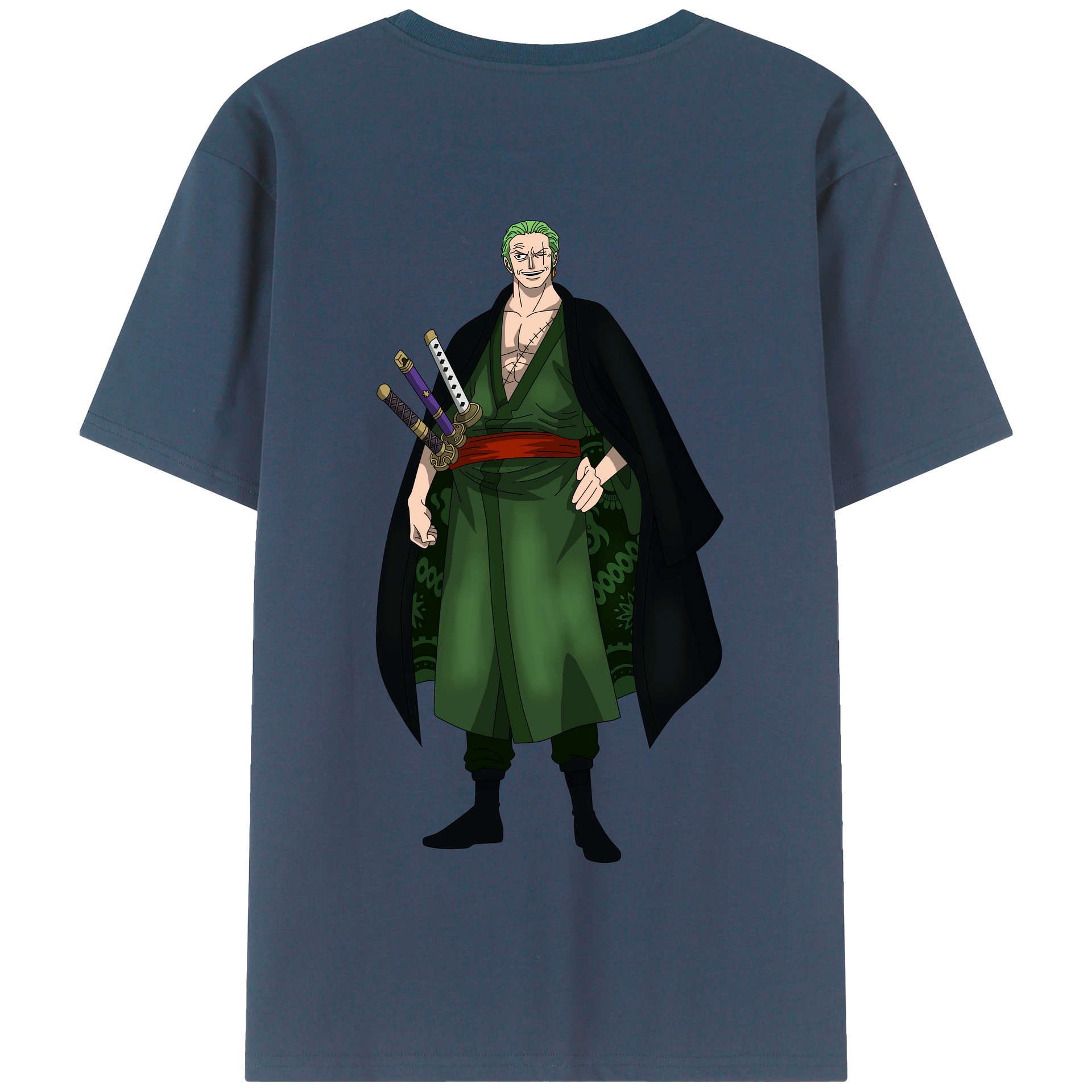 ワンピース ロロノア・ゾロ ONE PIECE Roronoa Zoro 綿100％半袖Tシャツ（背面プリント）