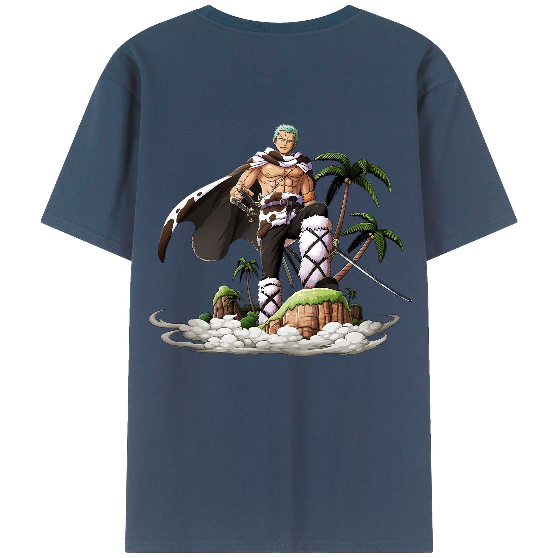 ワンピース ロロノア・ゾロ ONE PIECE Roronoa Zoro 綿100％半袖Tシャツ（背面プリント）