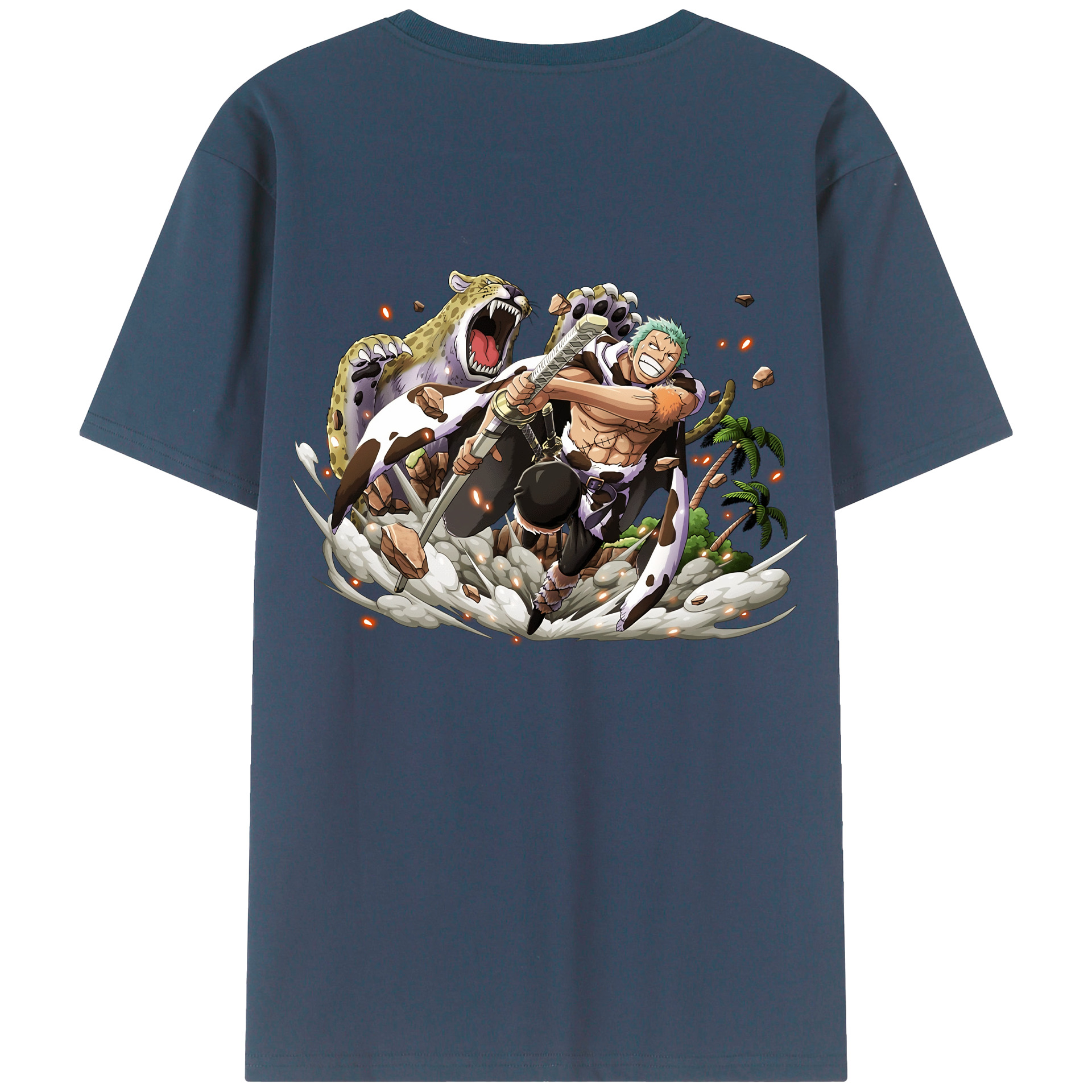 ワンピース ロロノア・ゾロ ONE PIECE Roronoa Zoro 綿100％半袖Tシャツ（背面プリント）