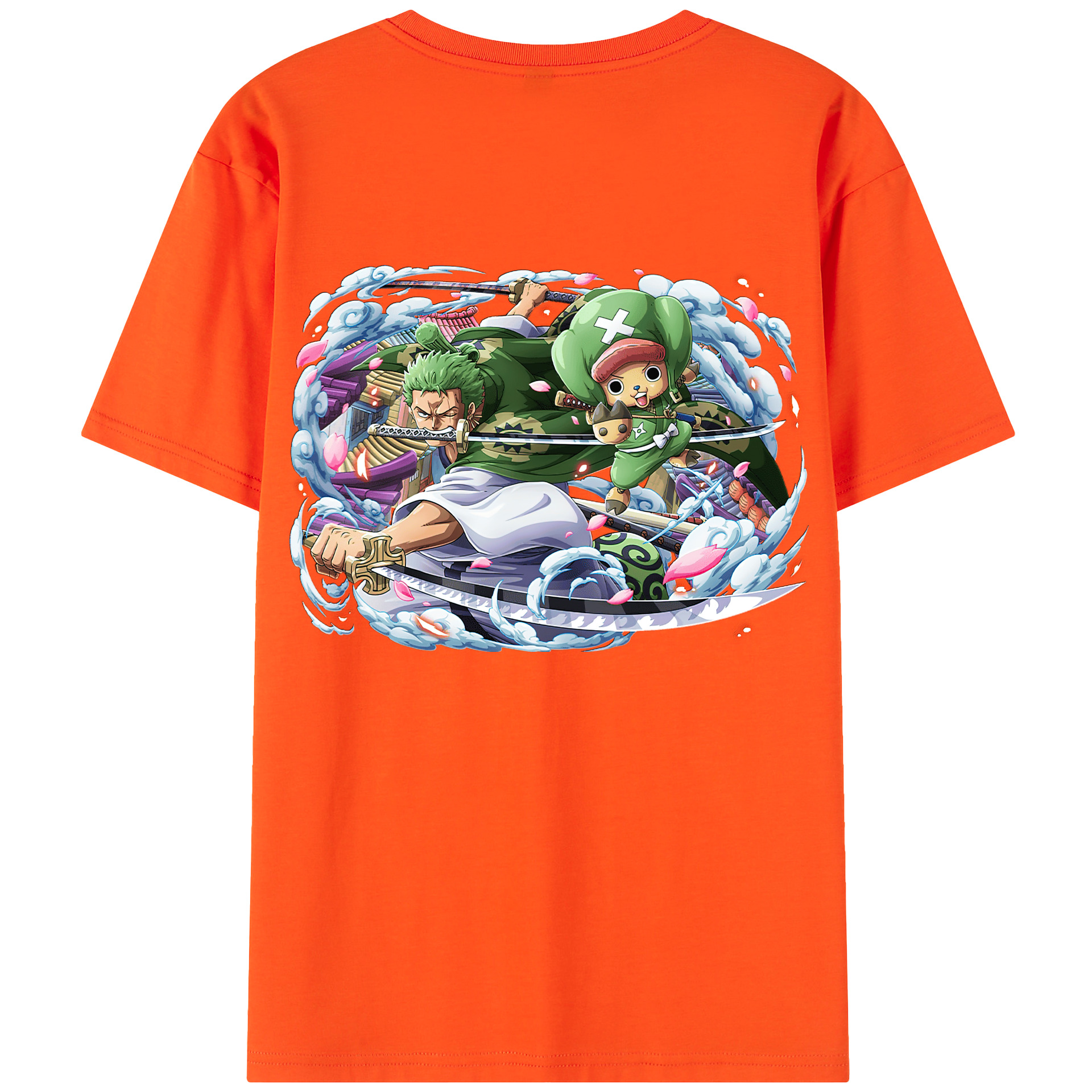 ワンピース ロロノア・ゾロ ONE PIECE Roronoa Zoro 綿100％半袖Tシャツ（背面プリント）