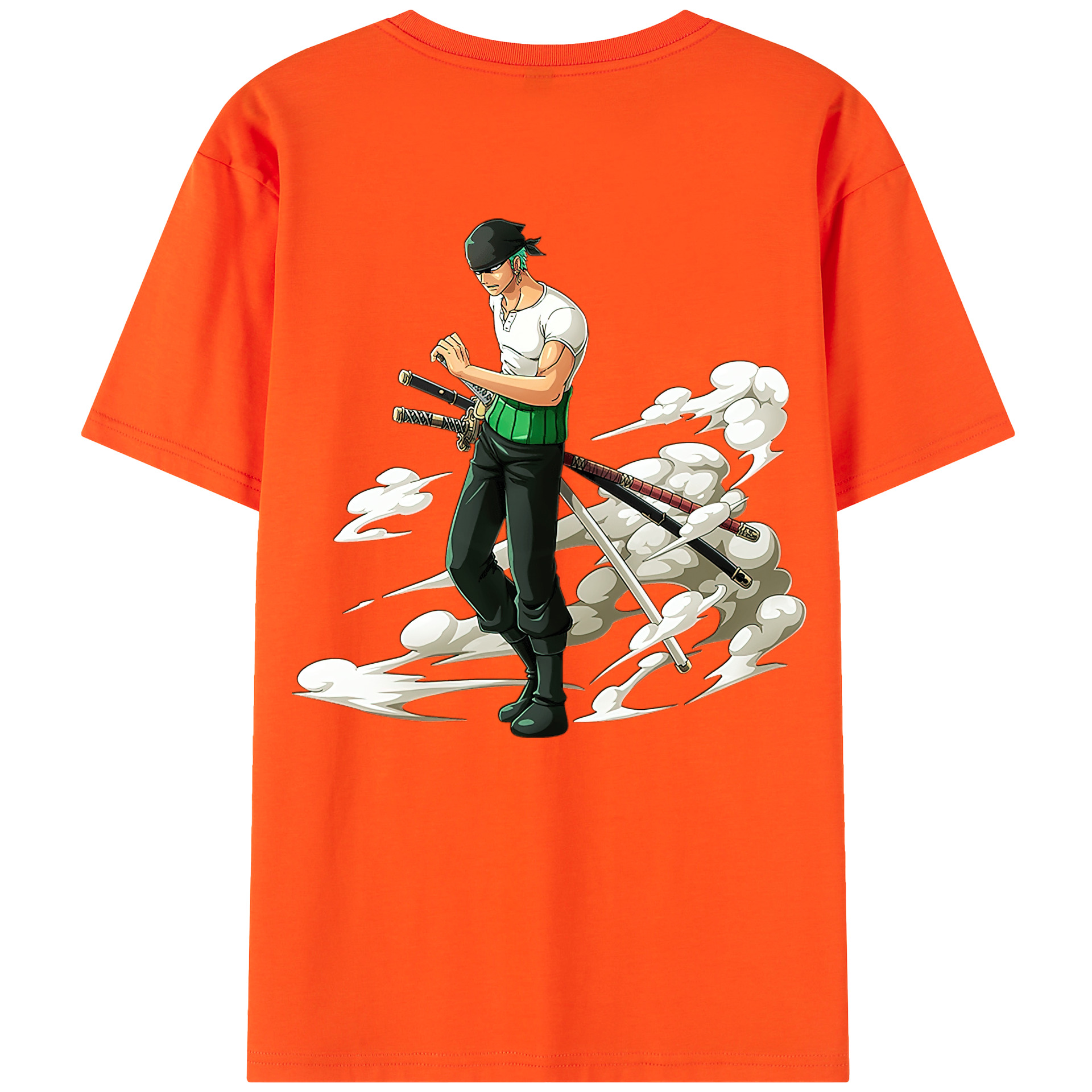ワンピース ロロノア・ゾロ ONE PIECE Roronoa Zoro 綿100％半袖Tシャツ（背面プリント）