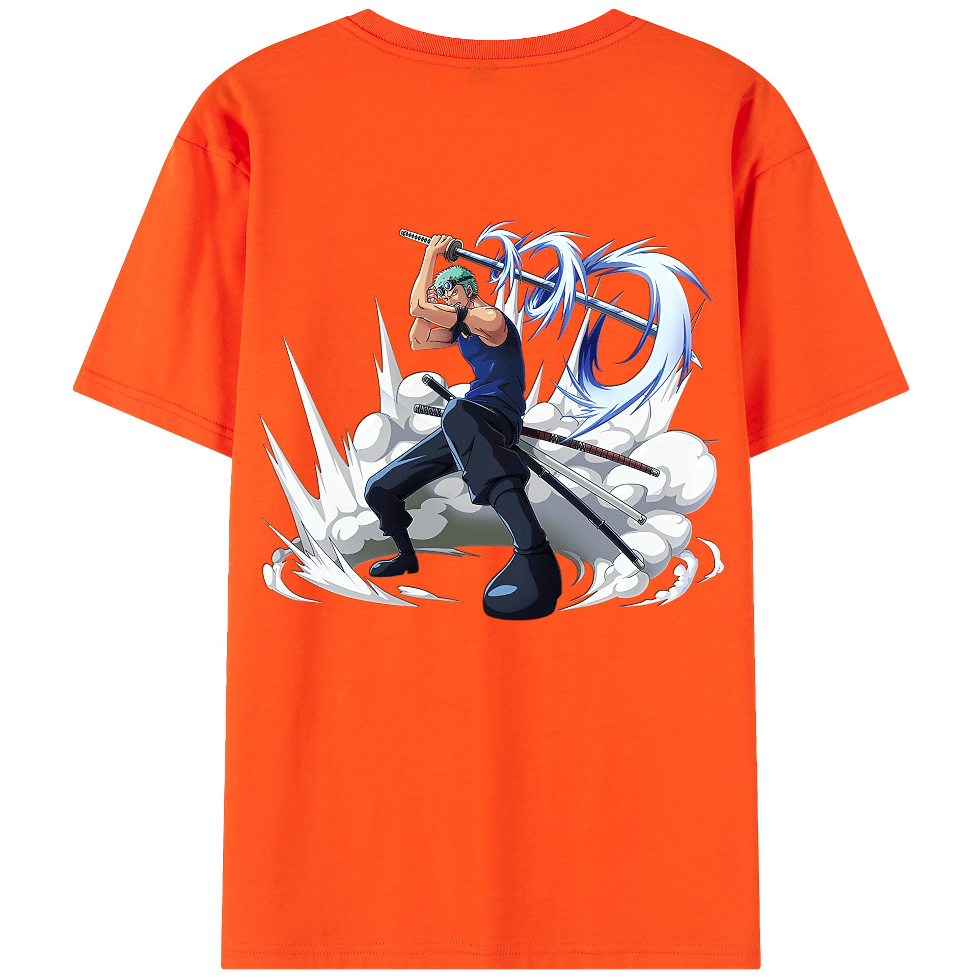 ワンピース ロロノア・ゾロ ONE PIECE Roronoa Zoro 綿100％半袖Tシャツ（背面プリント）