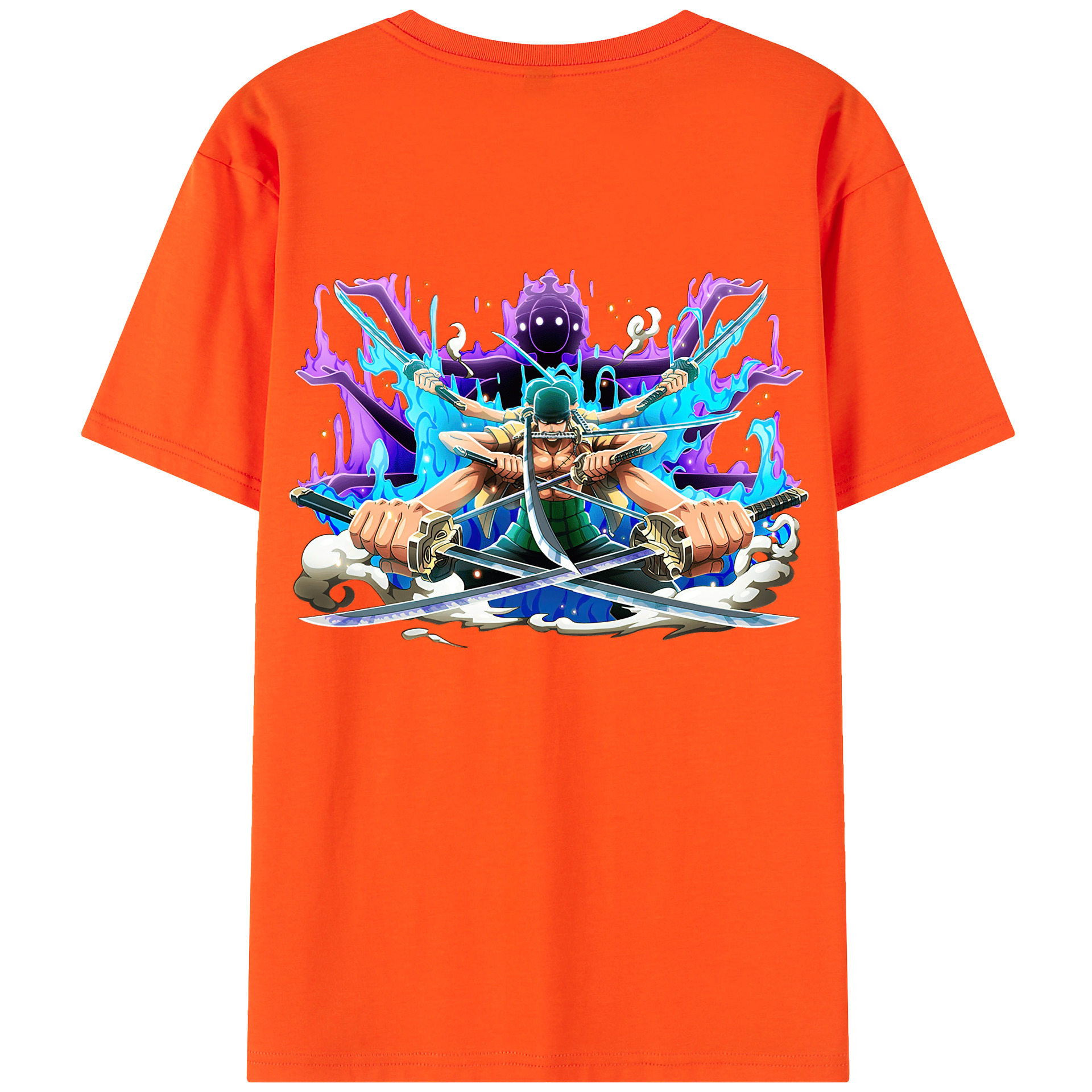 ワンピース ロロノア・ゾロ ONE PIECE Roronoa Zoro 綿100％半袖Tシャツ（背面プリント）
