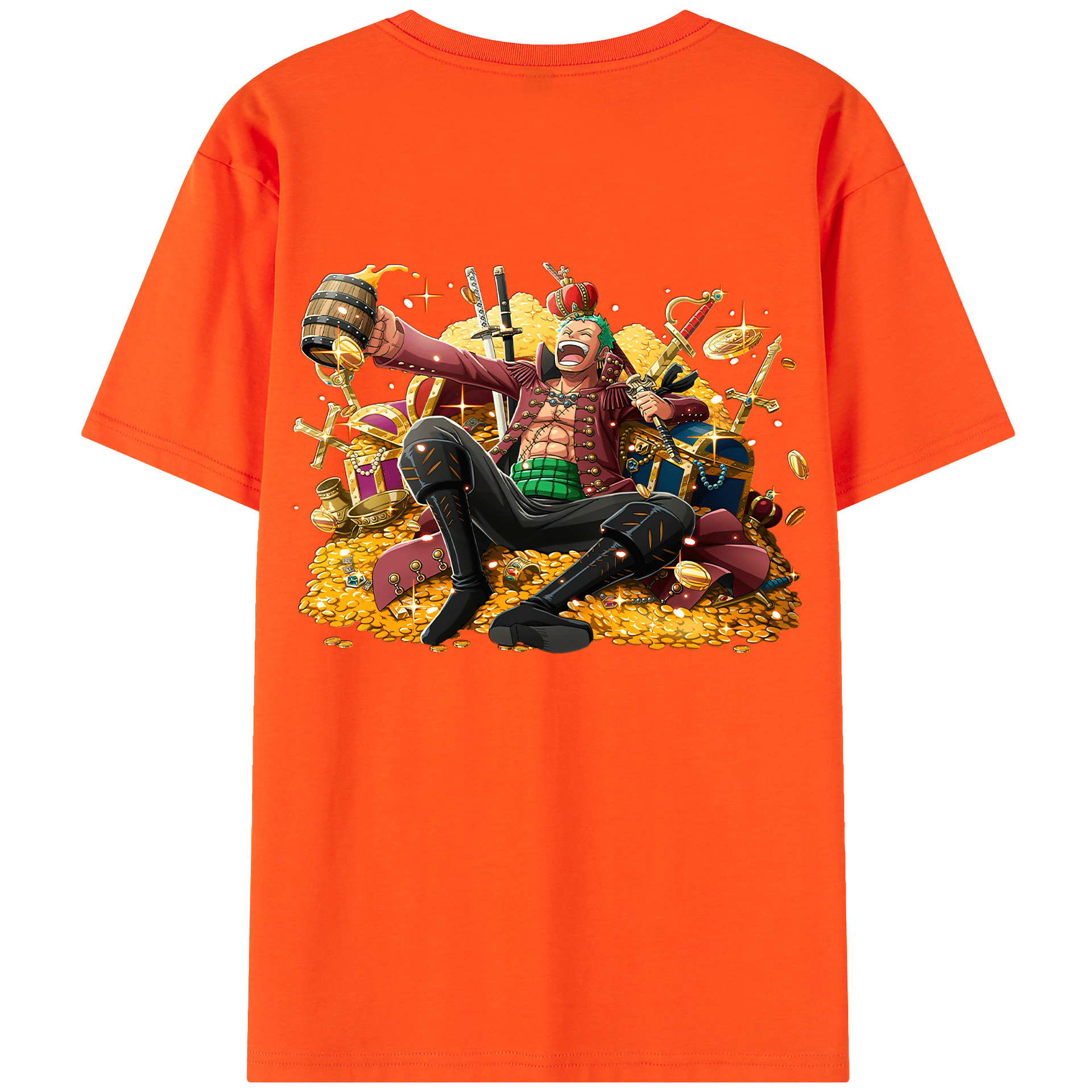 ワンピース ロロノア・ゾロ ONE PIECE Roronoa Zoro 綿100％半袖Tシャツ（背面プリント）