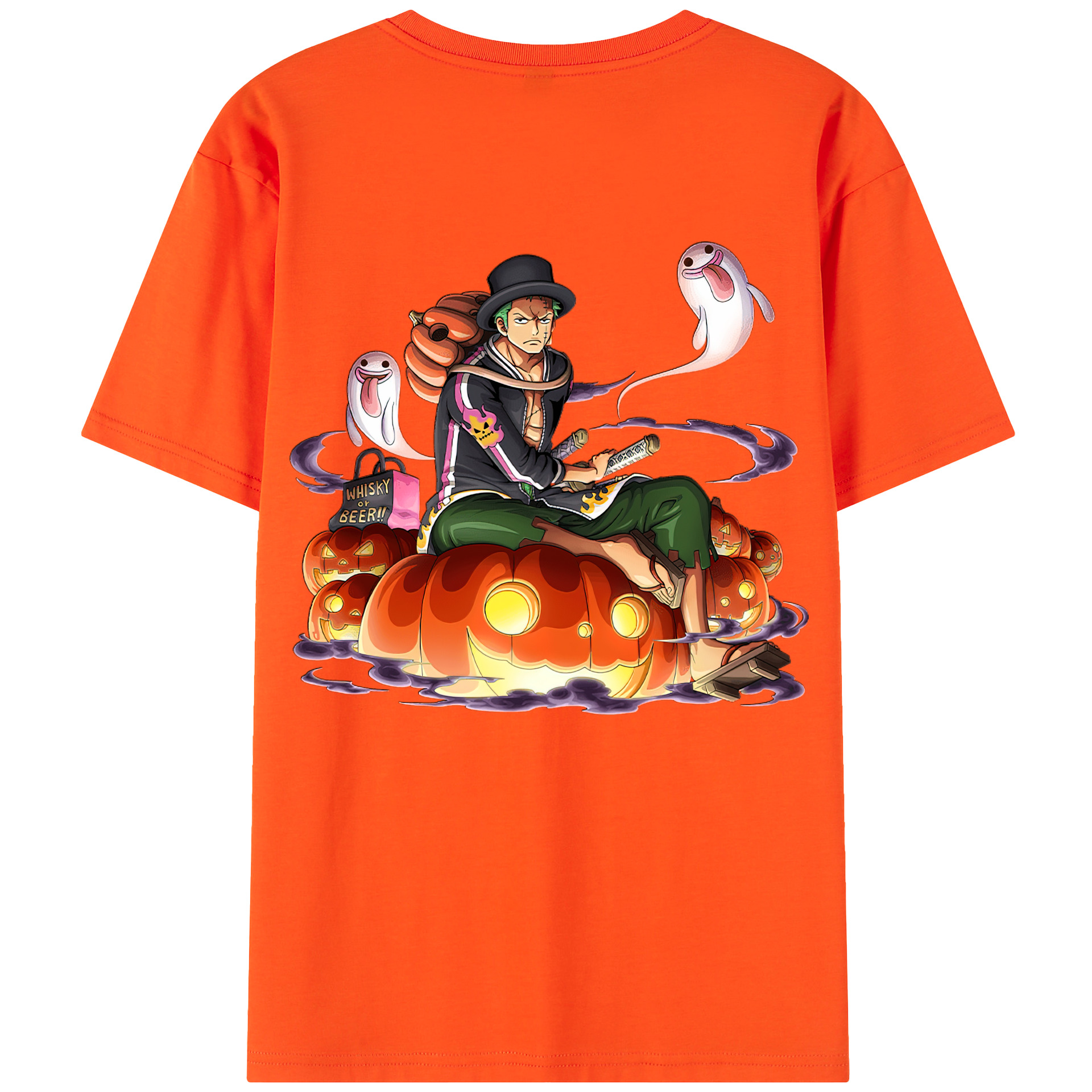 ワンピース ロロノア・ゾロ ONE PIECE Roronoa Zoro 綿100％半袖Tシャツ（背面プリント）