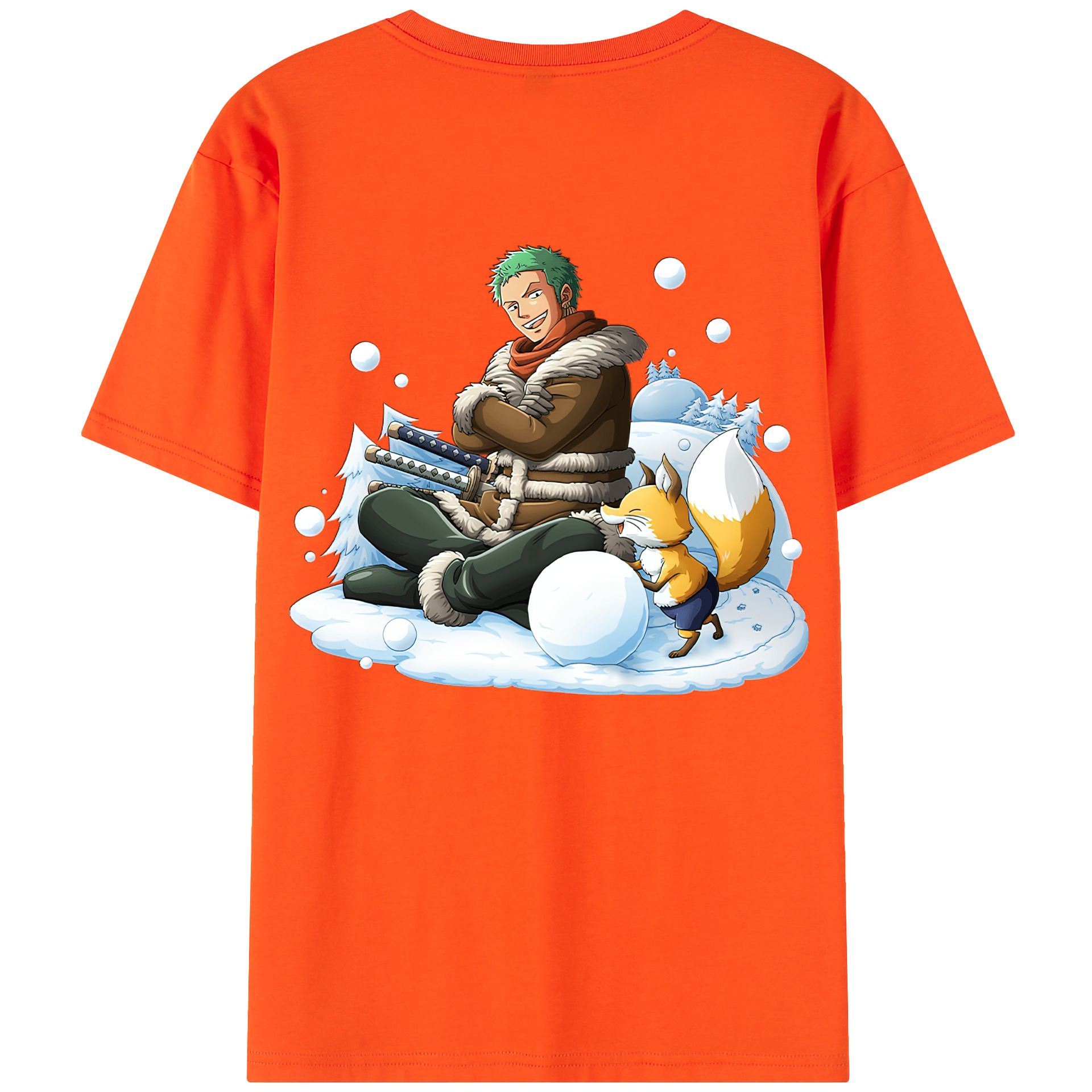 ワンピース ロロノア・ゾロ ONE PIECE Roronoa Zoro 綿100％半袖Tシャツ（背面プリント）
