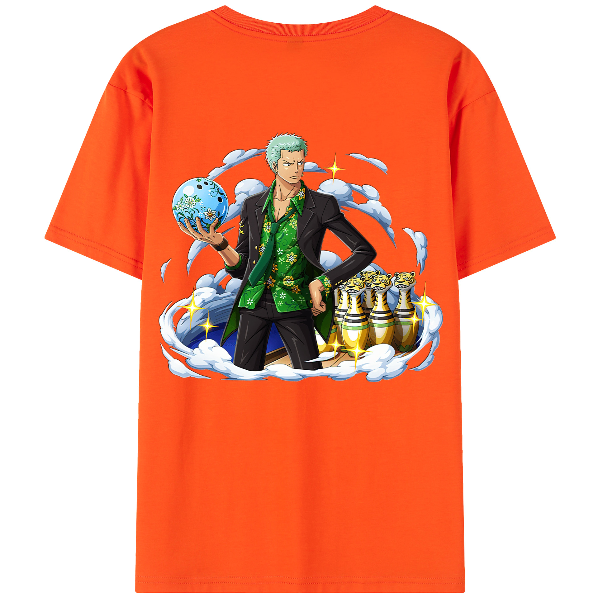 ワンピース ロロノア・ゾロ ONE PIECE Roronoa Zoro 綿100％半袖Tシャツ（背面プリント）